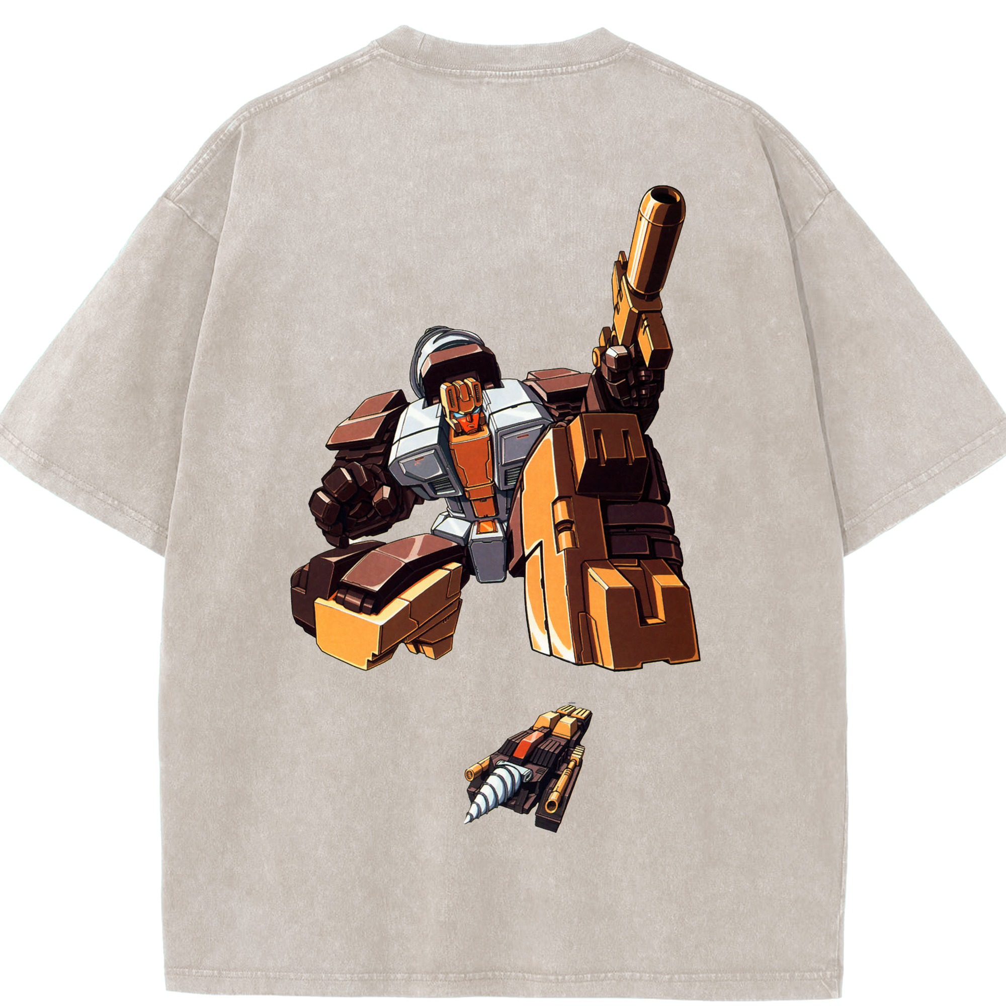 （画像用）  綿100% ヴィンテージ風 半袖Tシャツ（背面プリント）