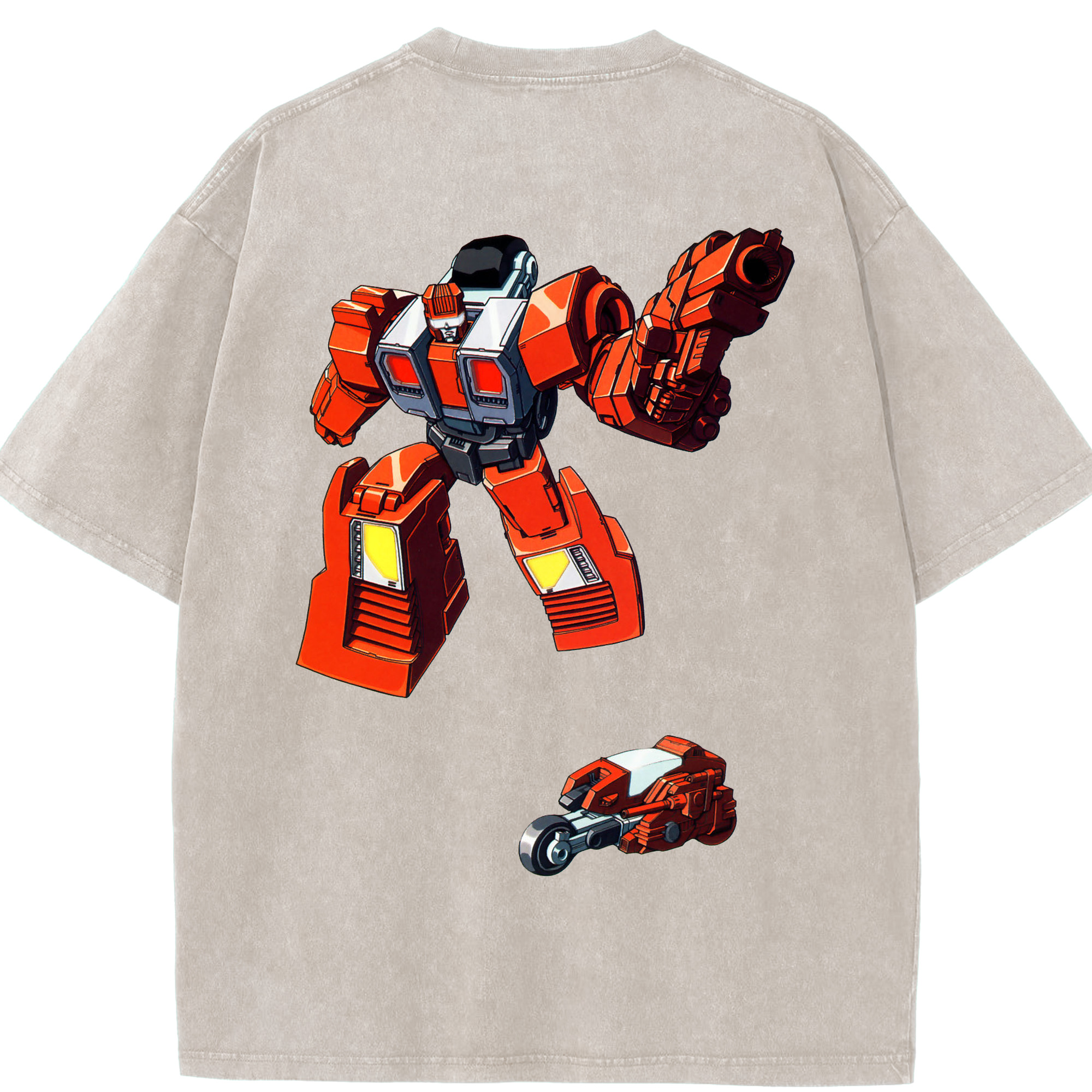 （画像用）  綿100% ヴィンテージ風 半袖Tシャツ（背面プリント）