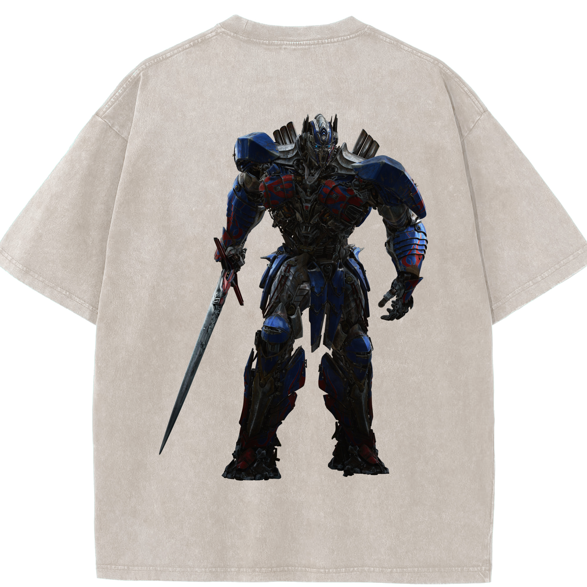 （画像用）  綿100% ヴィンテージ風 半袖Tシャツ（背面プリント）