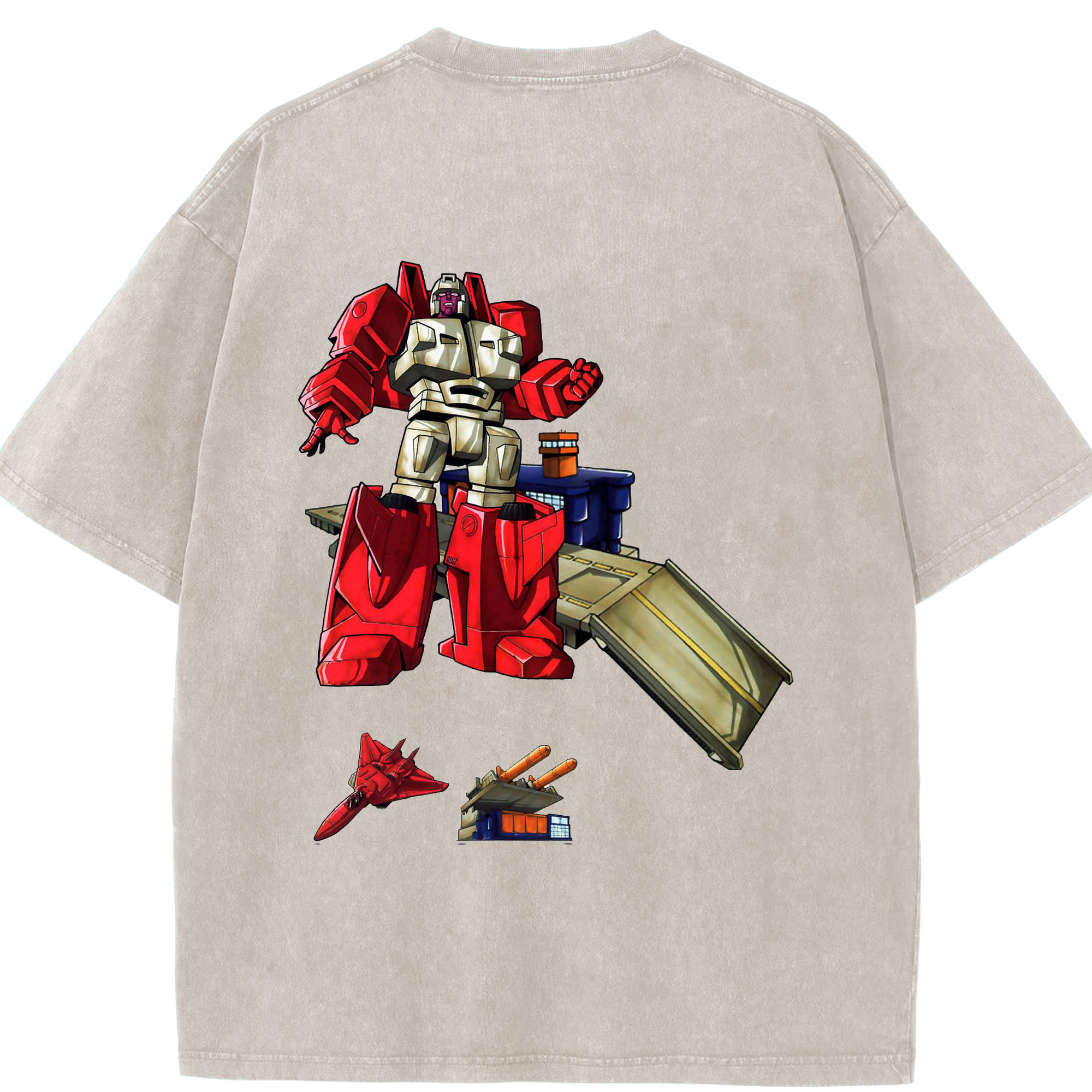 （画像用）  綿100% ヴィンテージ風 半袖Tシャツ（背面プリント）