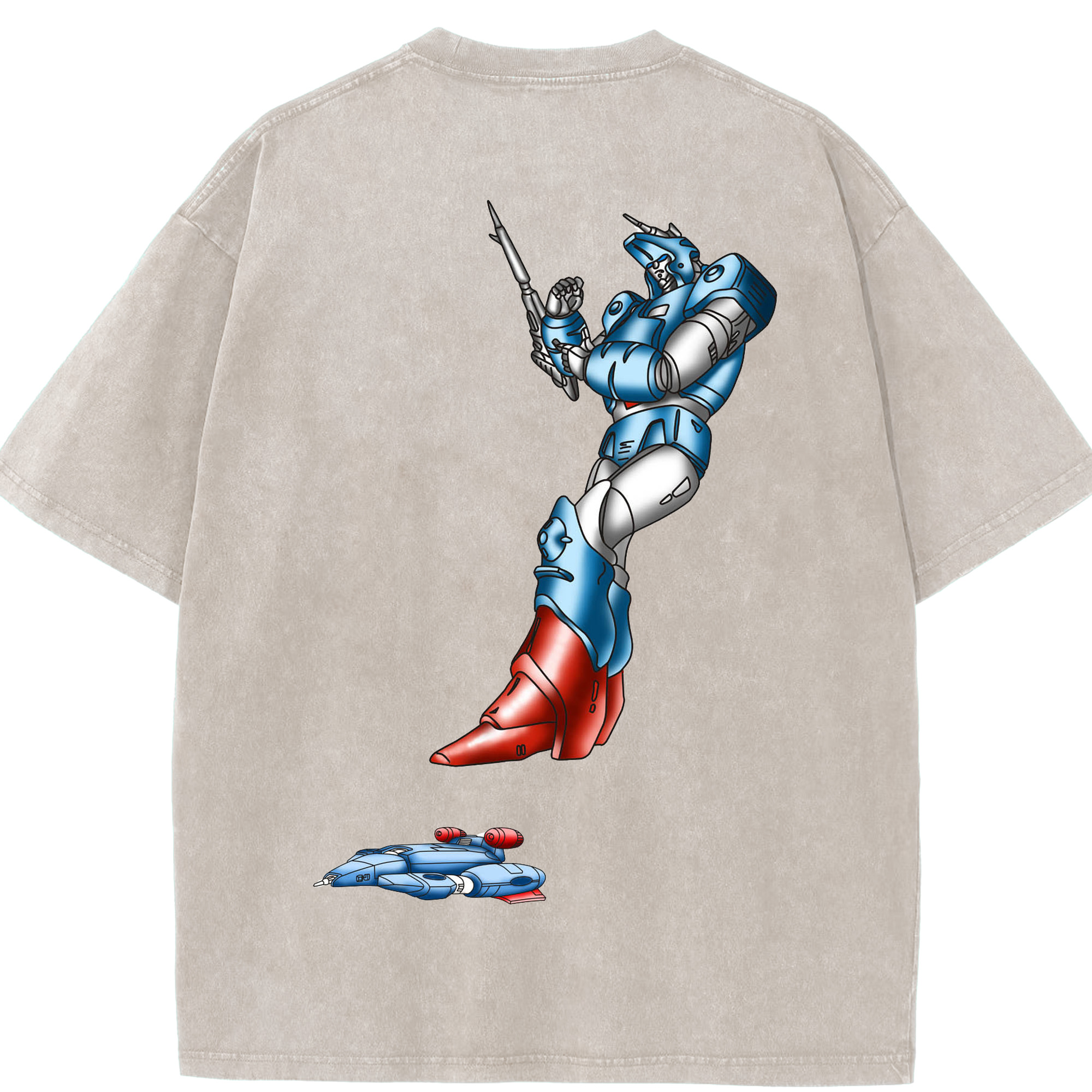 （画像用）  綿100% ヴィンテージ風 半袖Tシャツ（背面プリント）