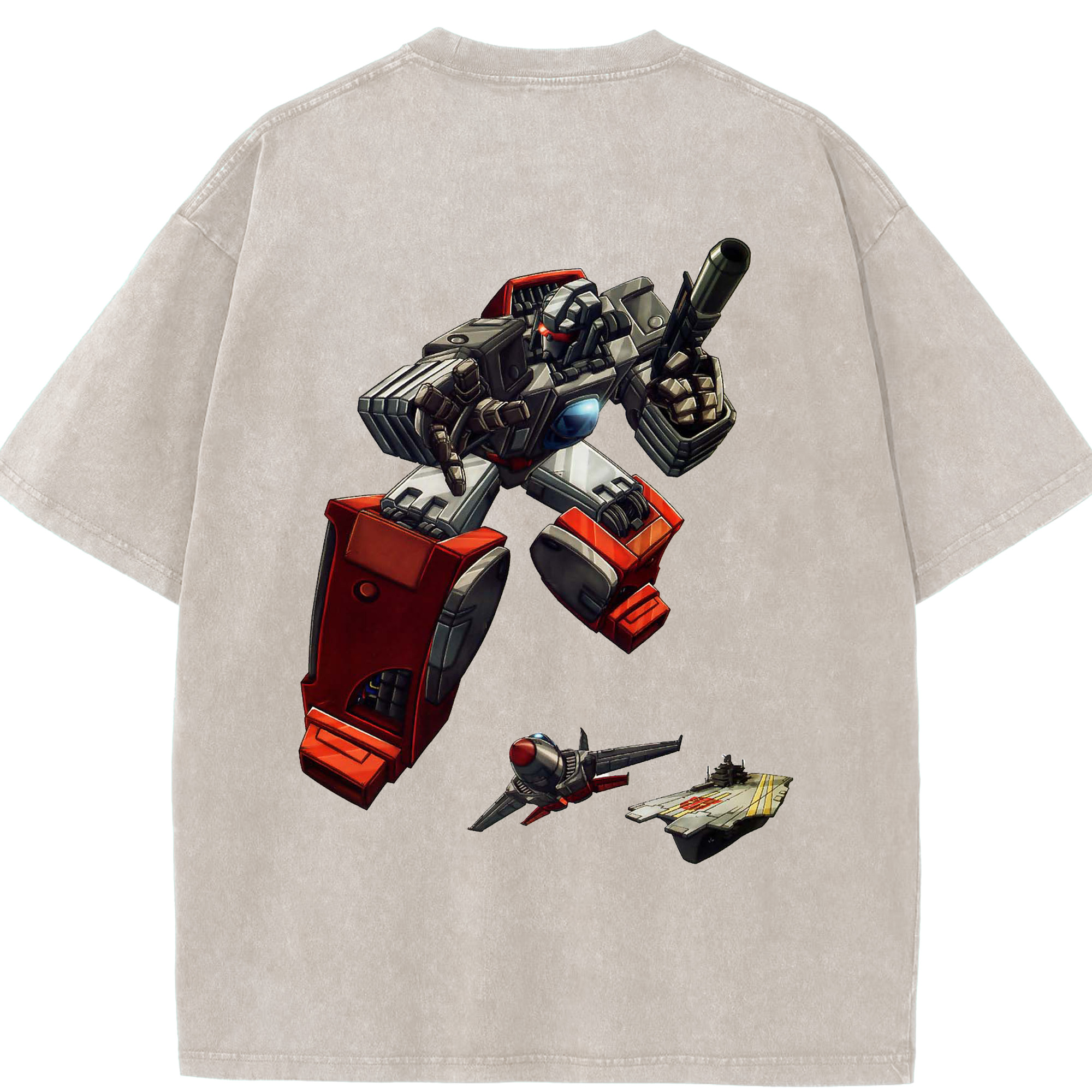 （画像用）  綿100% ヴィンテージ風 半袖Tシャツ（背面プリント）