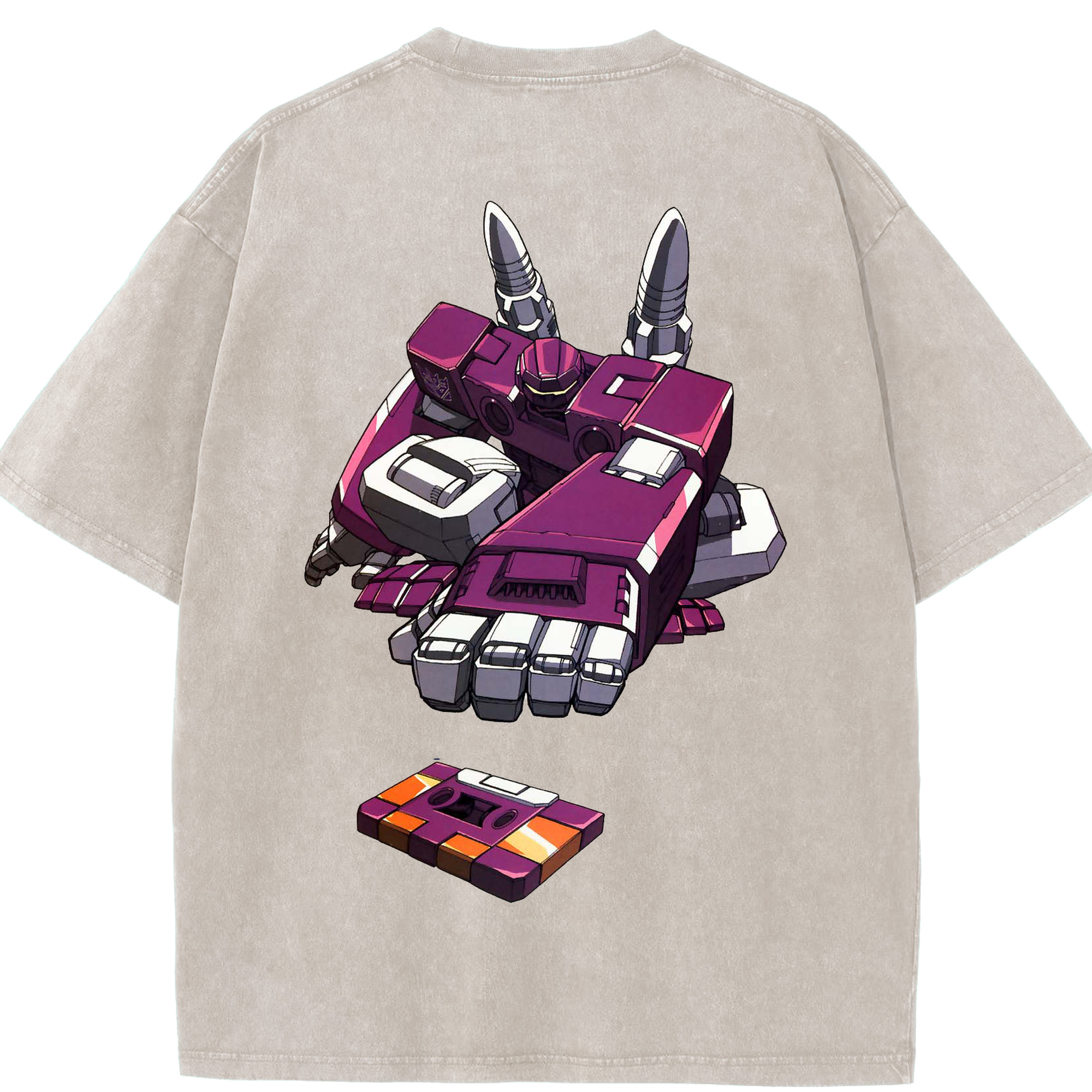 （画像用）  綿100% ヴィンテージ風 半袖Tシャツ（背面プリント）