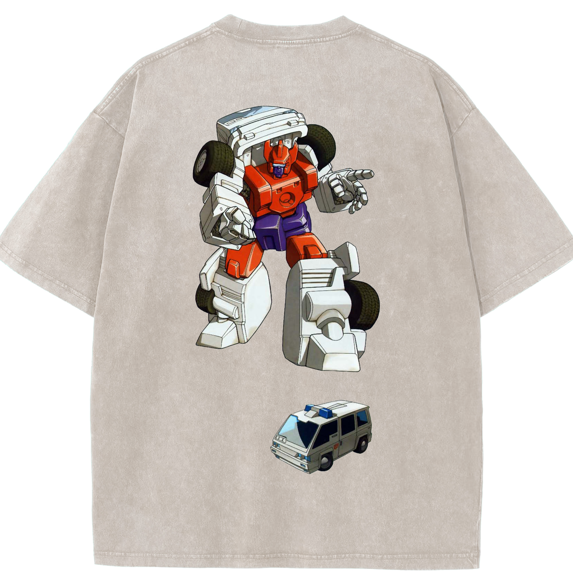 （画像用）  綿100% ヴィンテージ風 半袖Tシャツ（背面プリント）