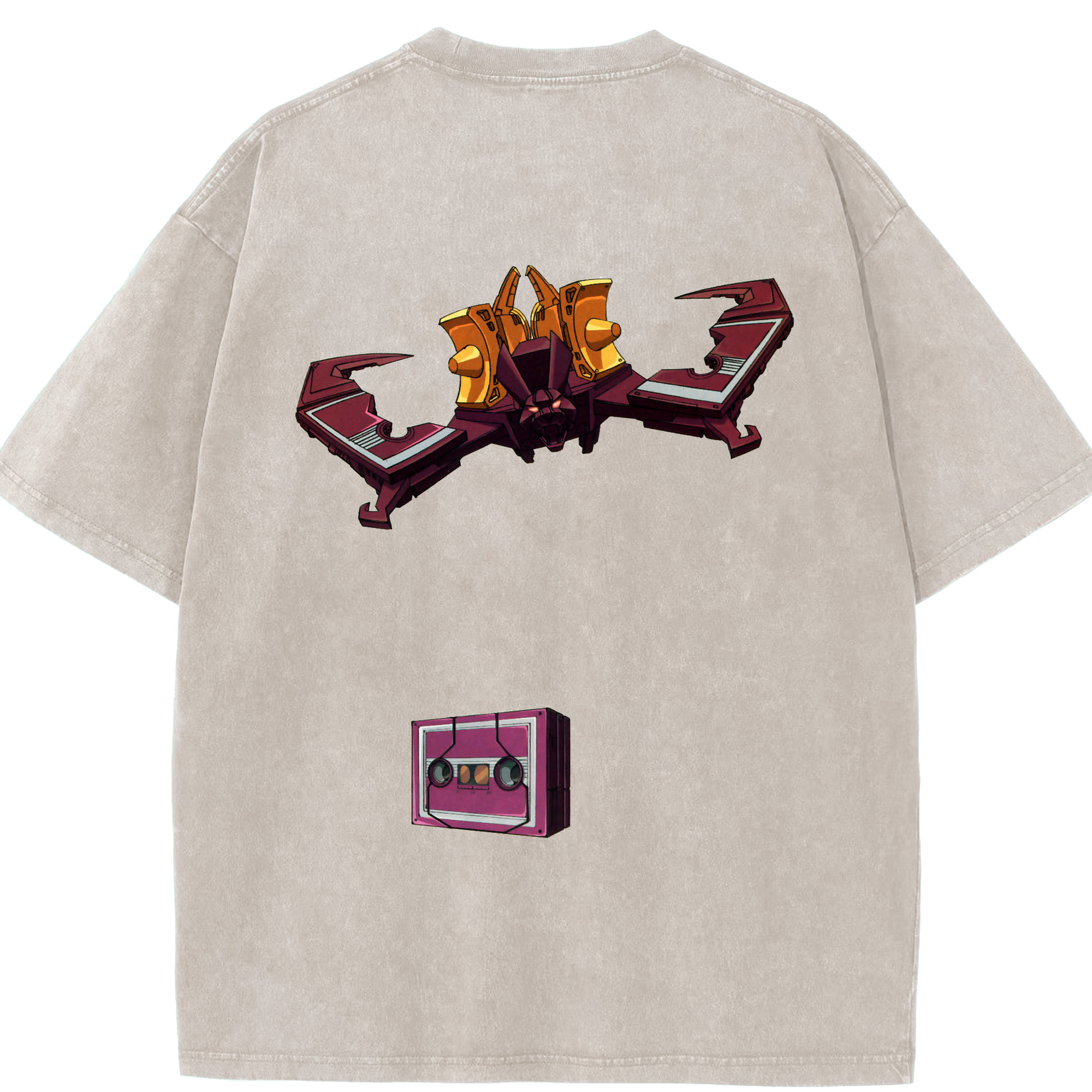 （画像用）  綿100% ヴィンテージ風 半袖Tシャツ（背面プリント）
