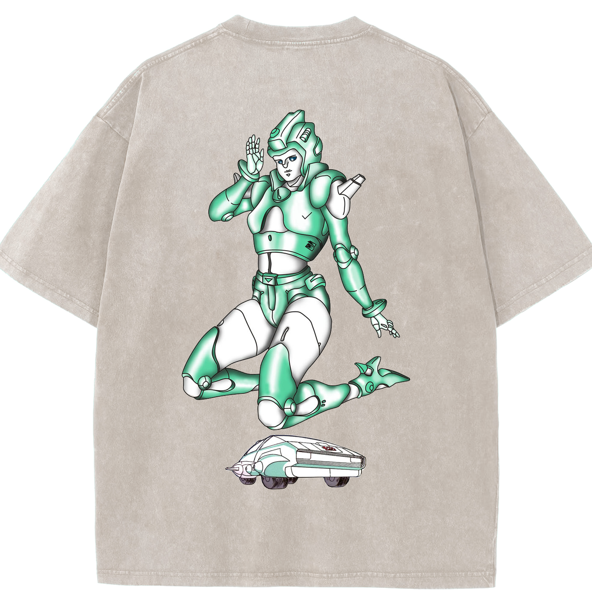 （画像用）  綿100% ヴィンテージ風 半袖Tシャツ（背面プリント）