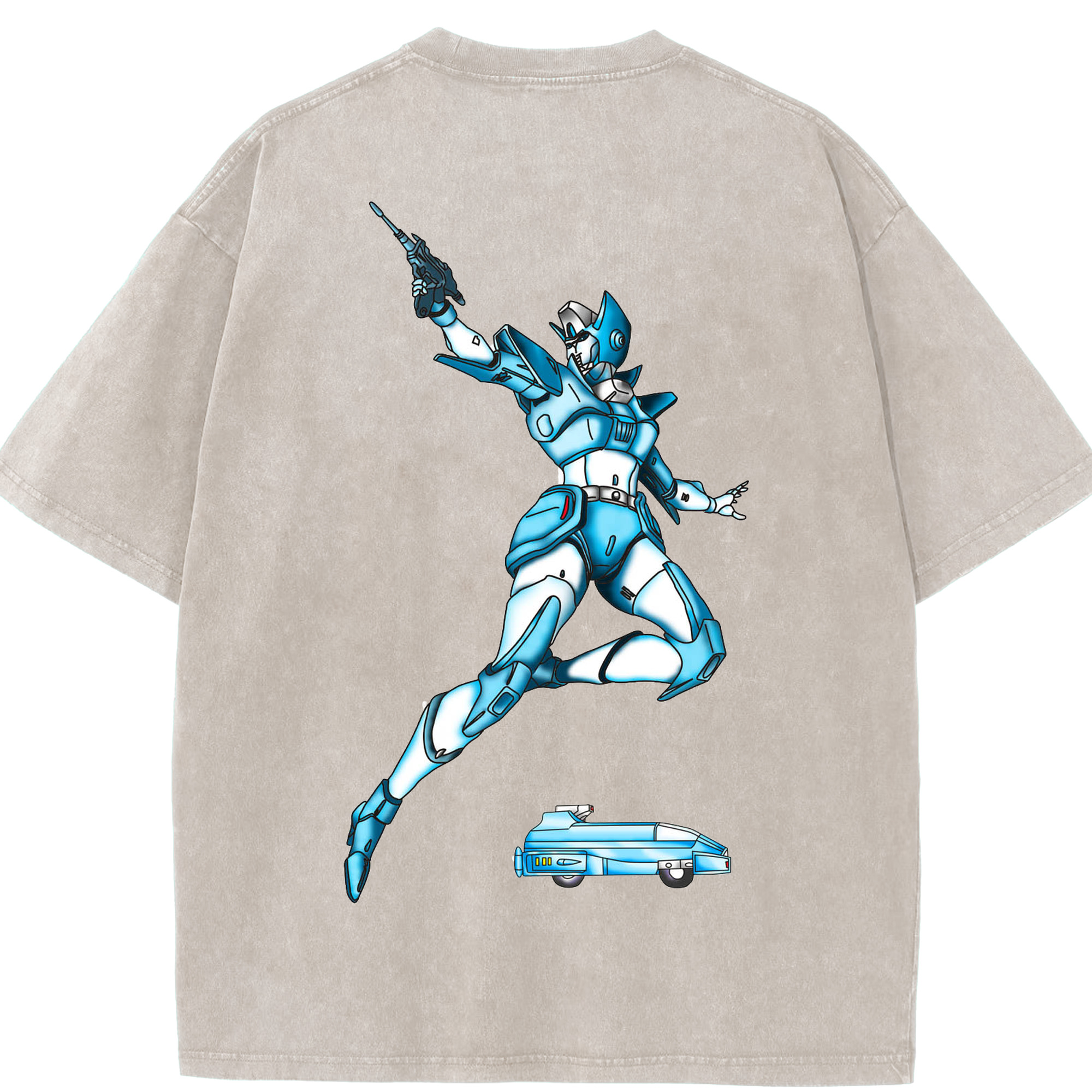 （画像用）  綿100% ヴィンテージ風 半袖Tシャツ（背面プリント）