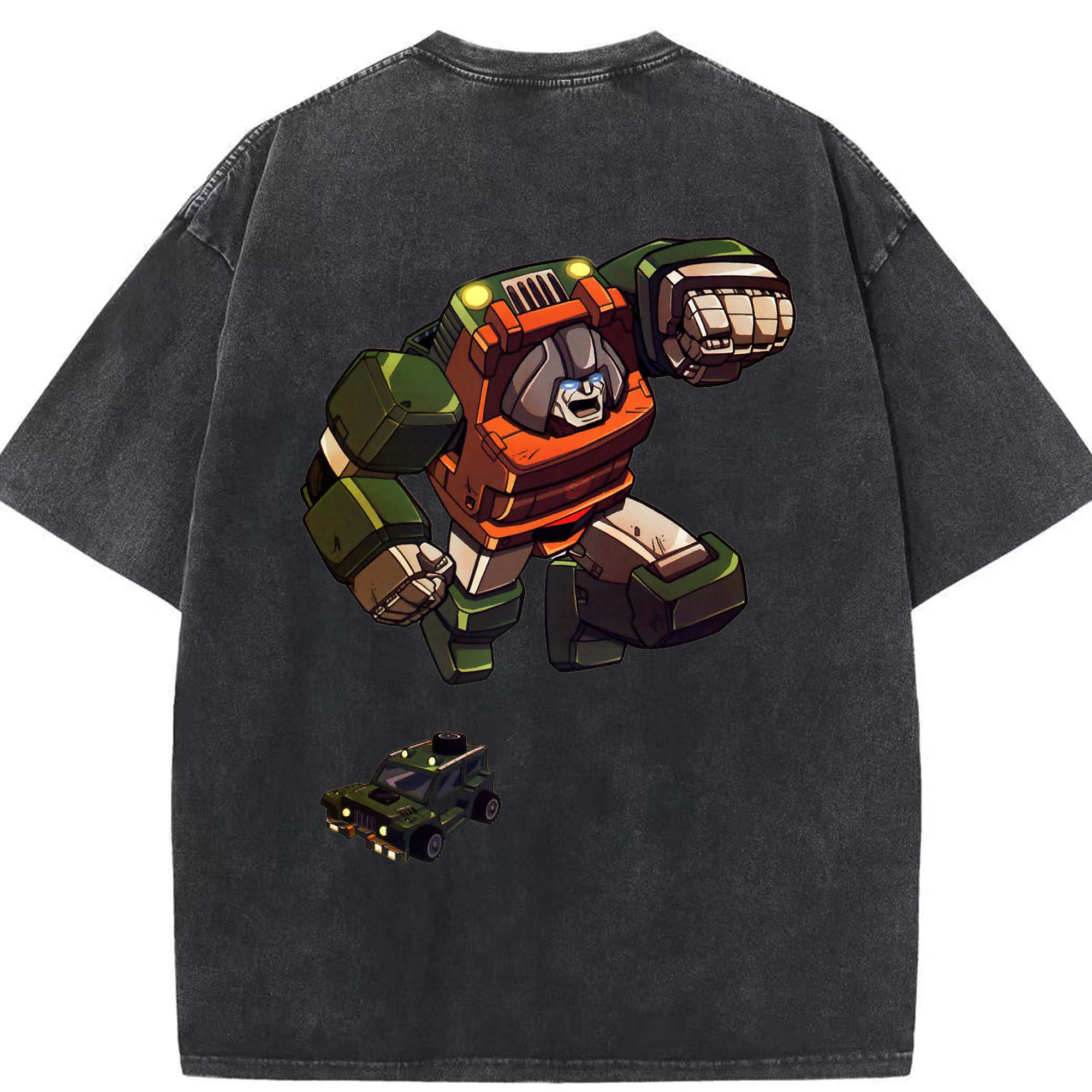 （画像用）  綿100% ヴィンテージ風 半袖Tシャツ（背面プリント）