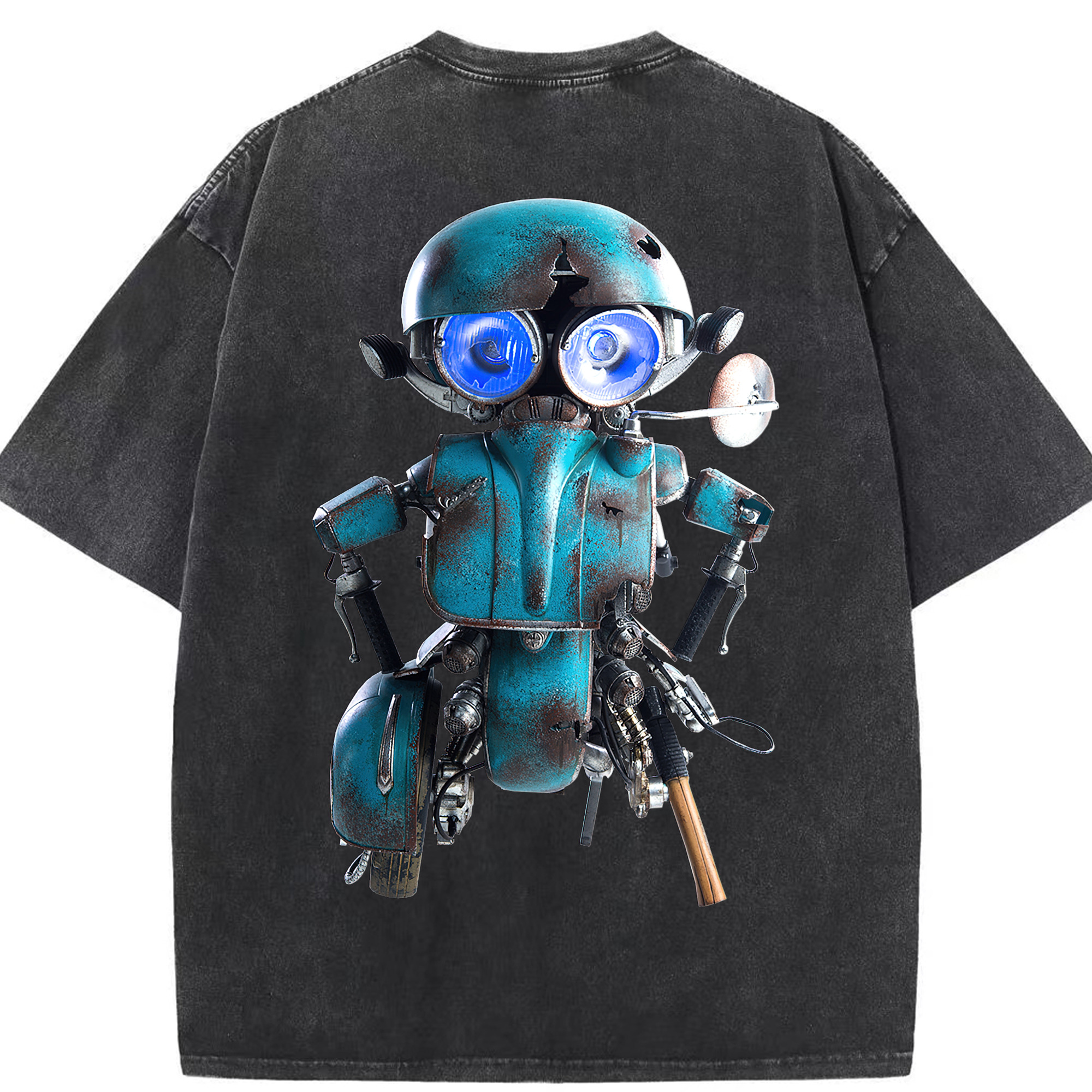 （画像用）  綿100% ヴィンテージ風 半袖Tシャツ（背面プリント）