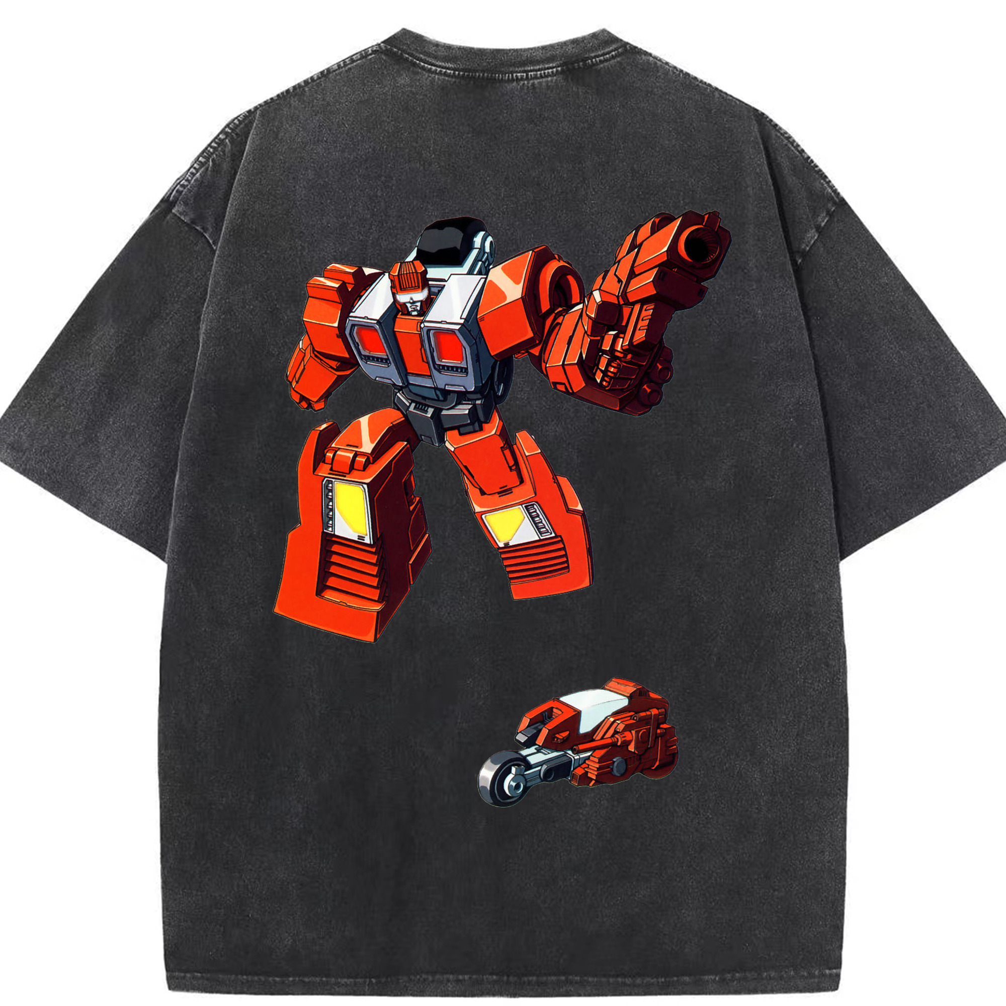 （画像用）  綿100% ヴィンテージ風 半袖Tシャツ（背面プリント）