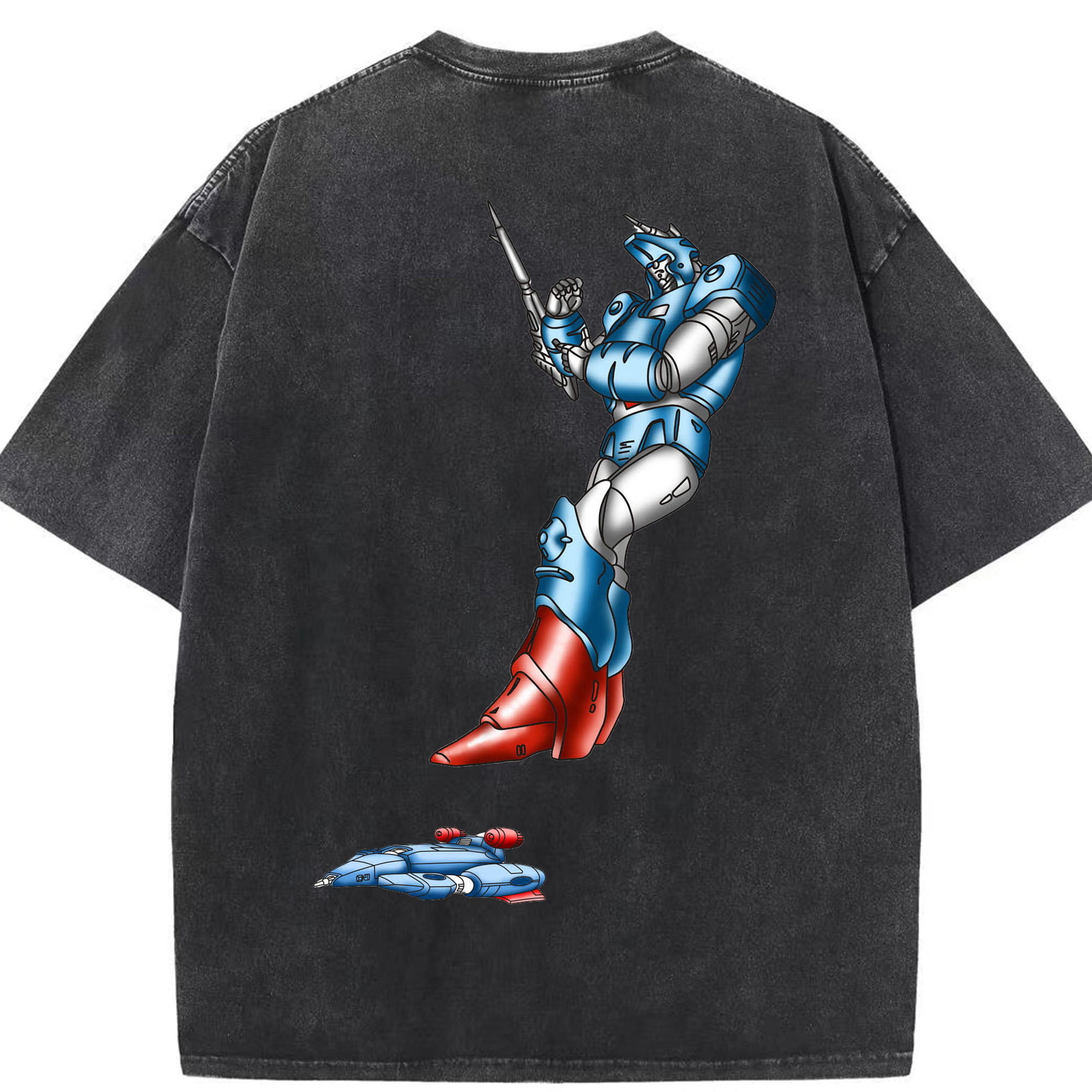 （画像用）  綿100% ヴィンテージ風 半袖Tシャツ（背面プリント）