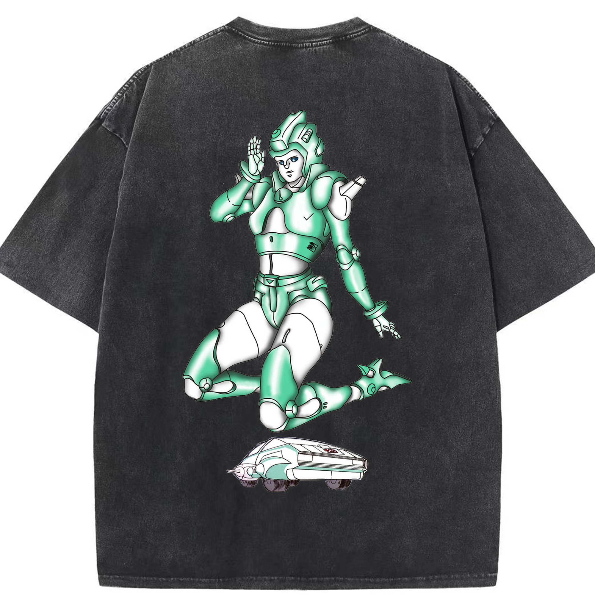 （画像用）  綿100% ヴィンテージ風 半袖Tシャツ（背面プリント）