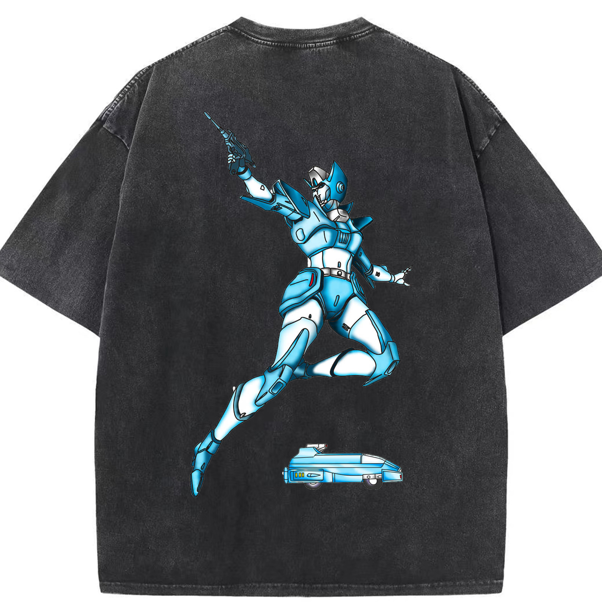 （画像用）  綿100% ヴィンテージ風 半袖Tシャツ（背面プリント）