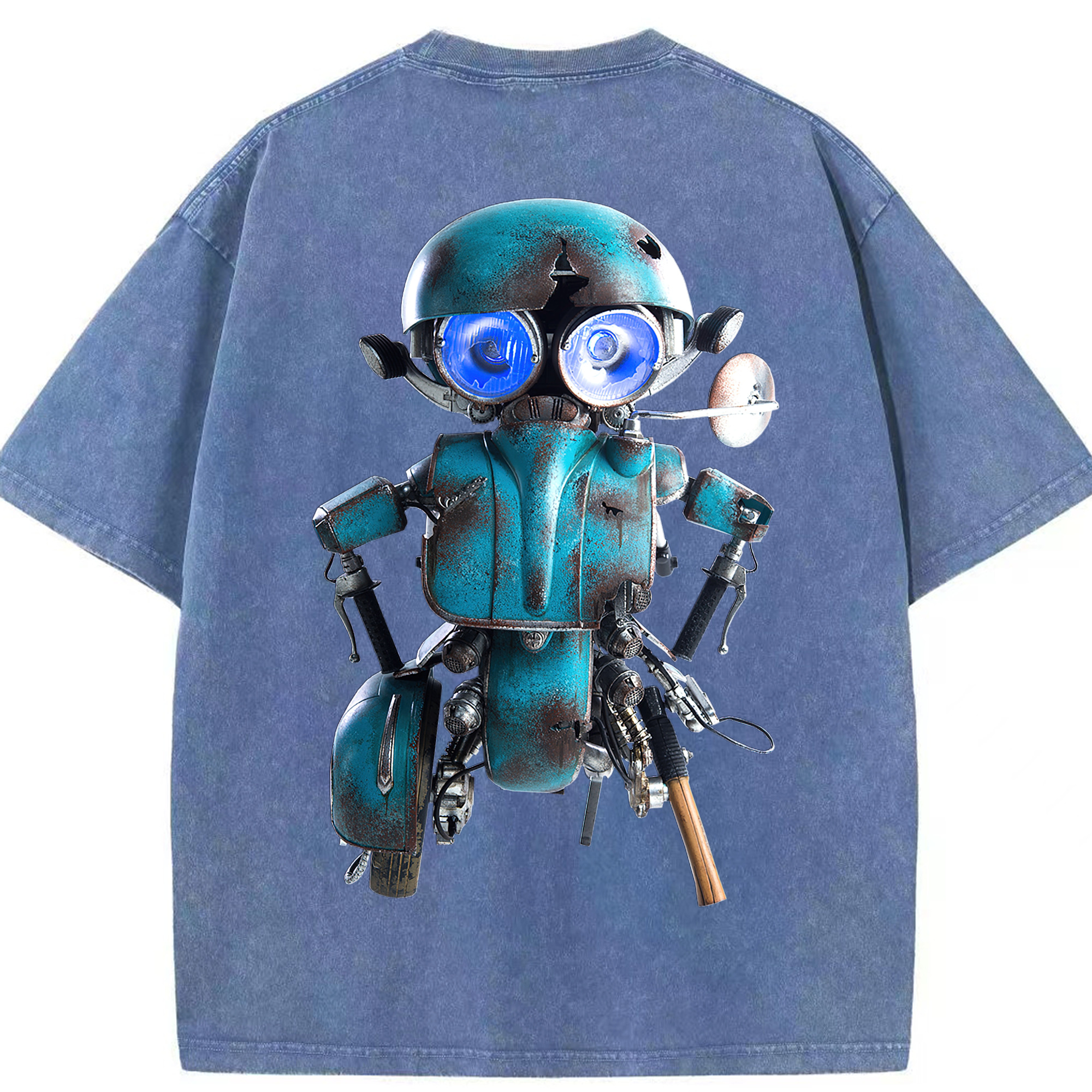 （画像用）  綿100% ヴィンテージ風 半袖Tシャツ（背面プリント）