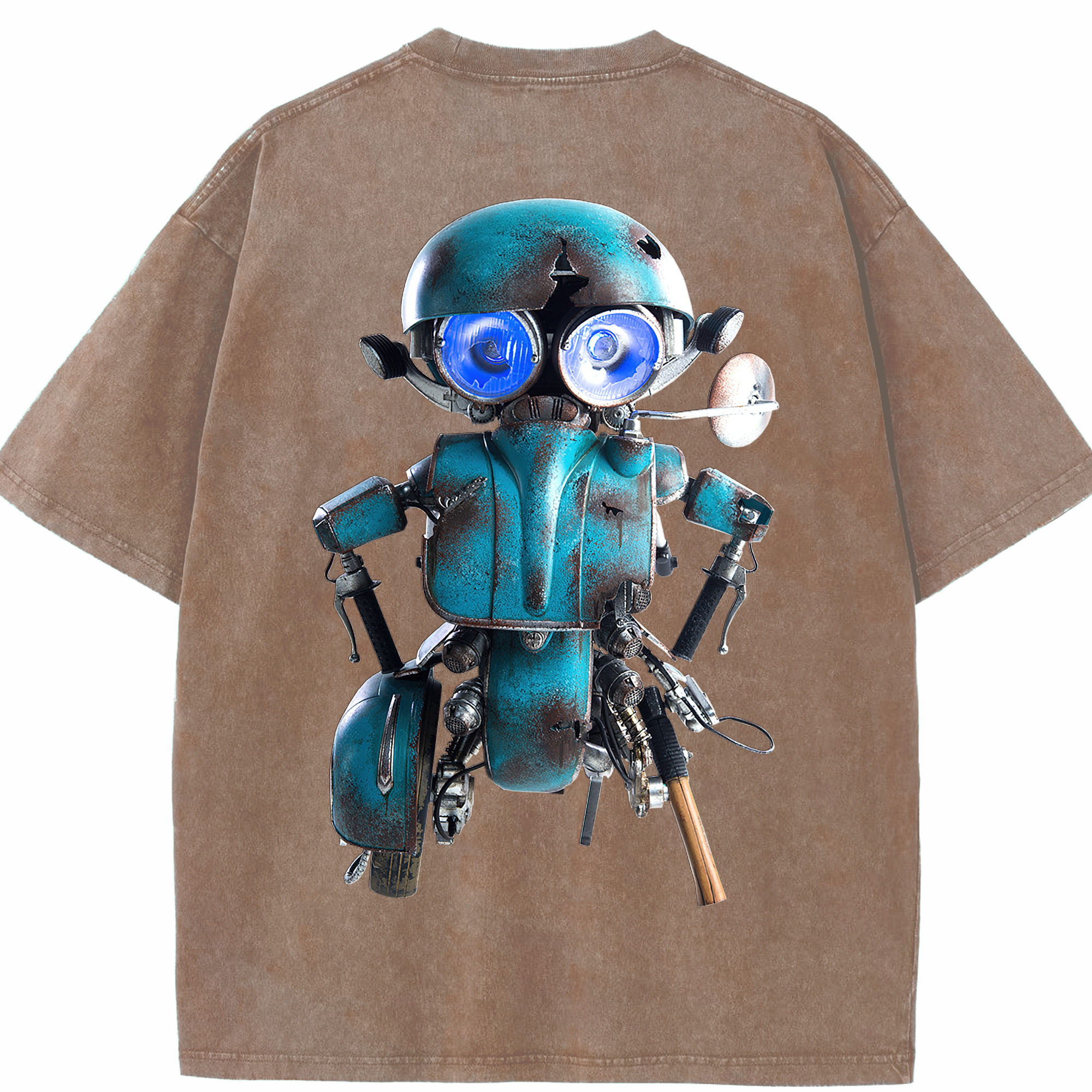 （画像用）  綿100% ヴィンテージ風 半袖Tシャツ（背面プリント）