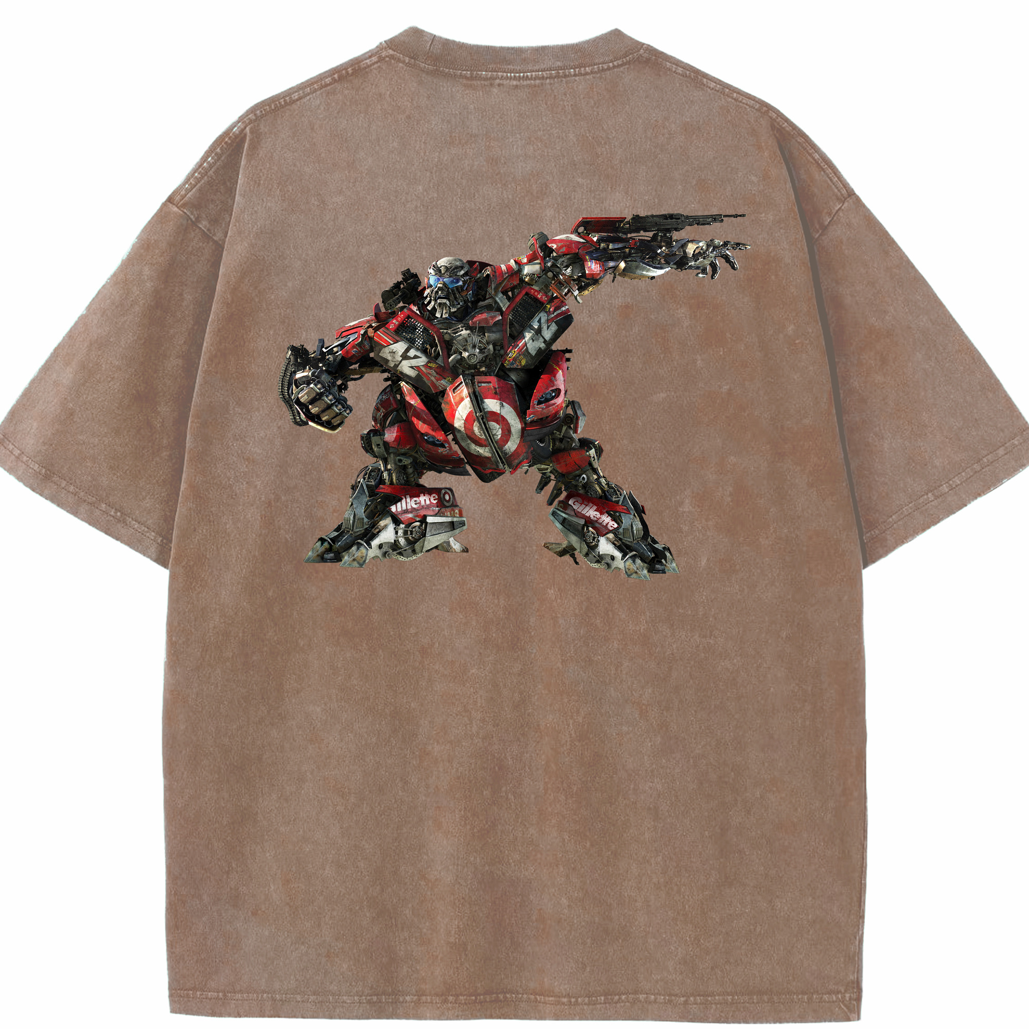 （画像用）  綿100% ヴィンテージ風 半袖Tシャツ（背面プリント）