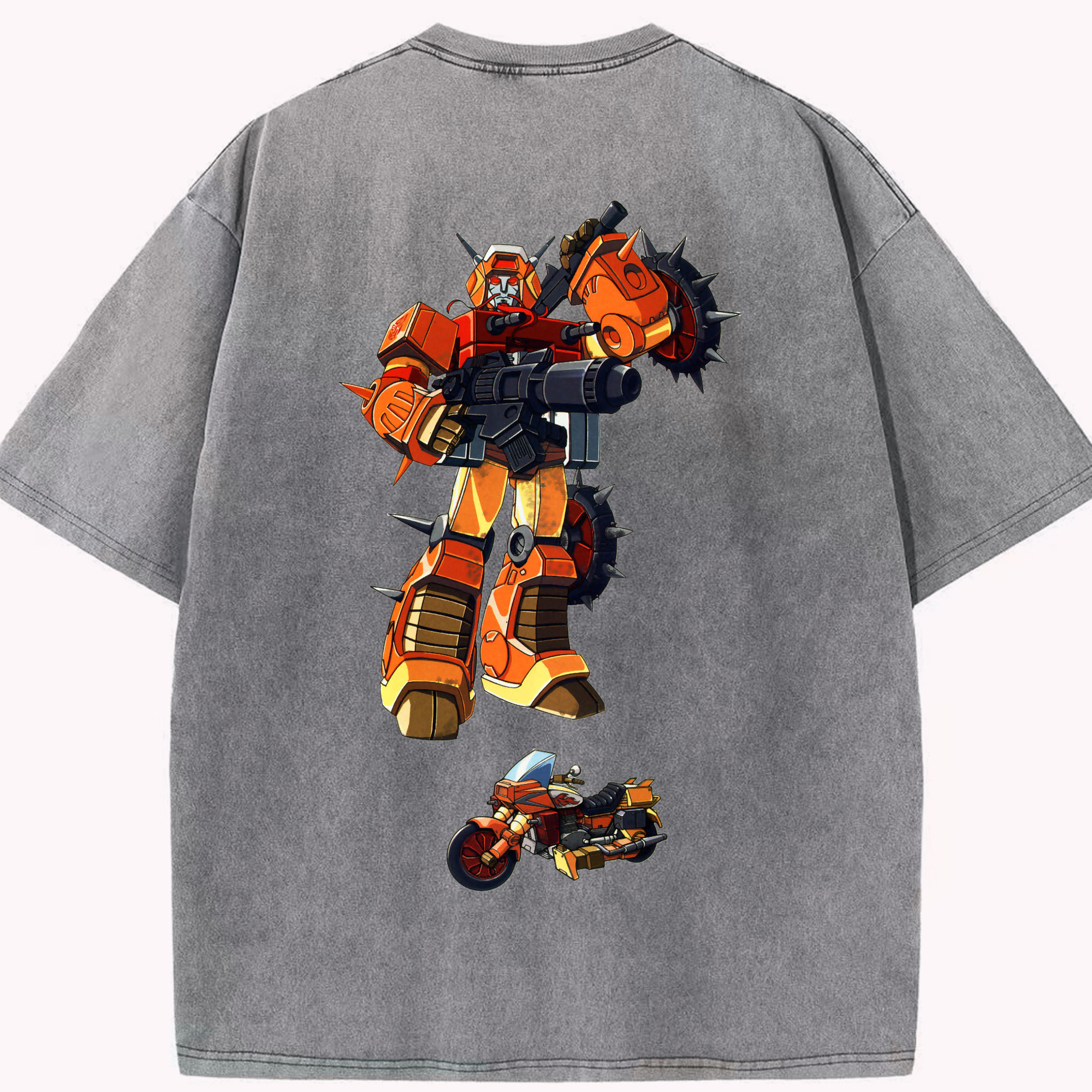 （画像用）  綿100% ヴィンテージ風 半袖Tシャツ（背面プリント）