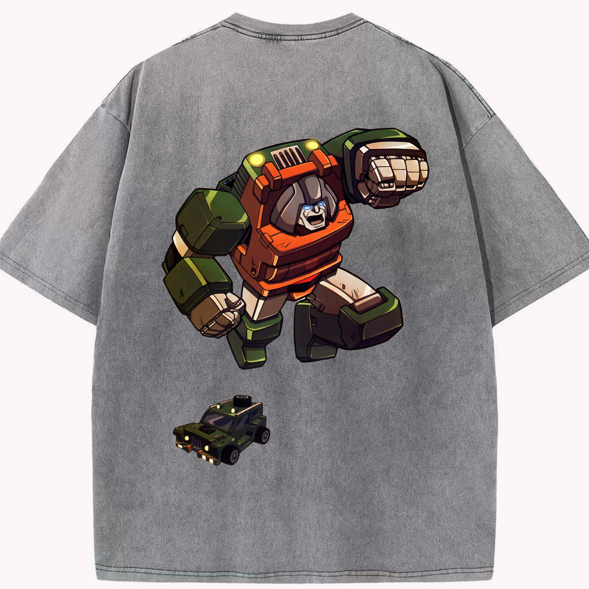 （画像用）  綿100% ヴィンテージ風 半袖Tシャツ（背面プリント）
