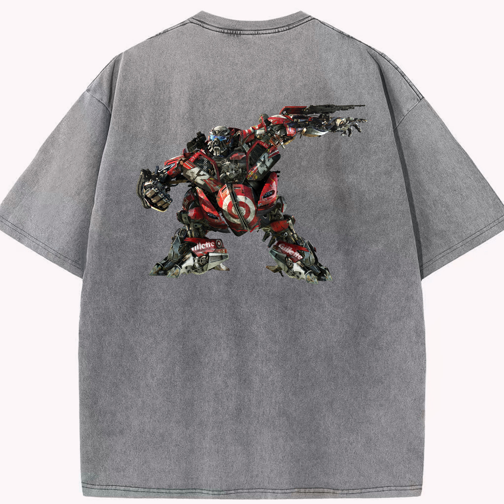 （画像用）  綿100% ヴィンテージ風 半袖Tシャツ（背面プリント）