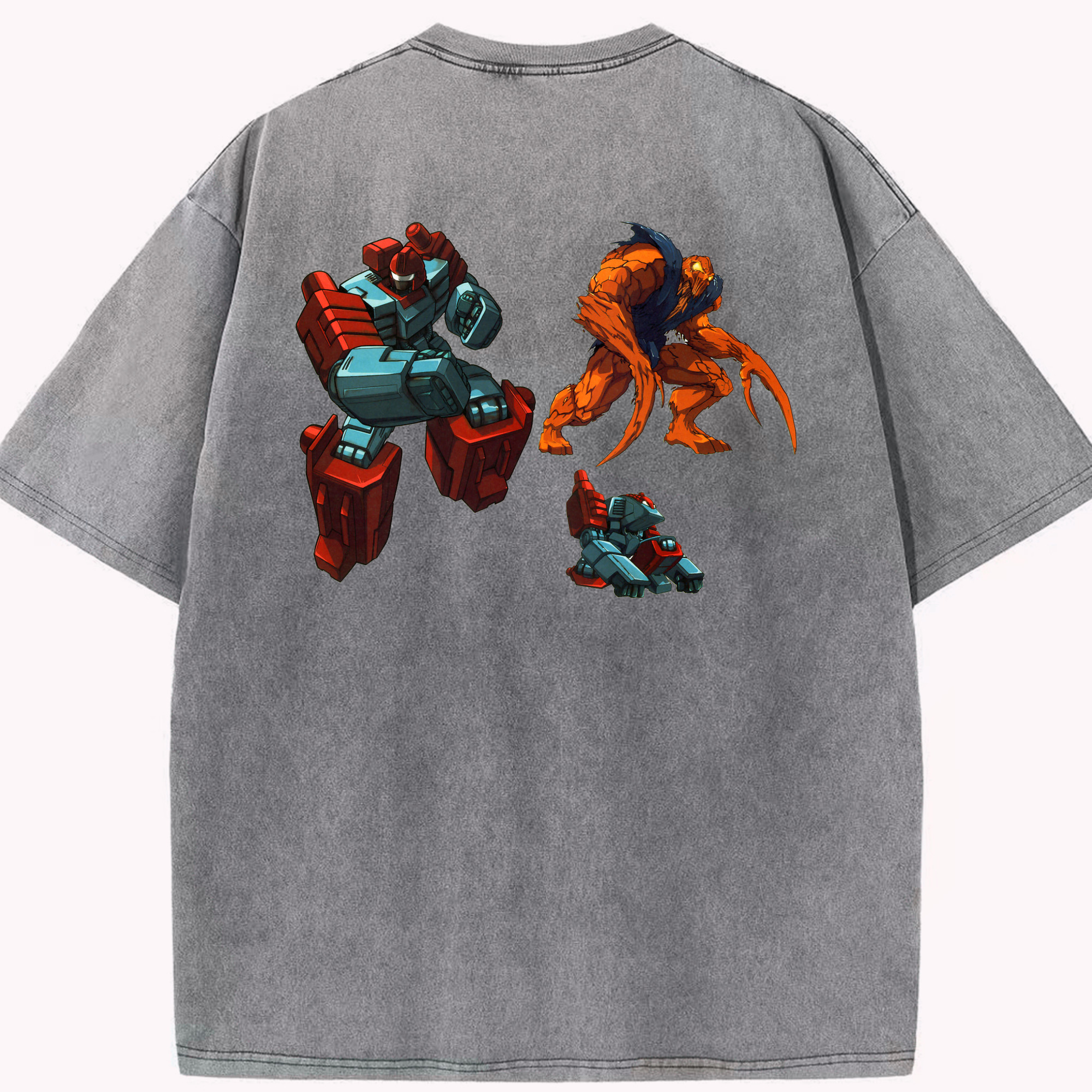 （画像用）  綿100% ヴィンテージ風 半袖Tシャツ（背面プリント）