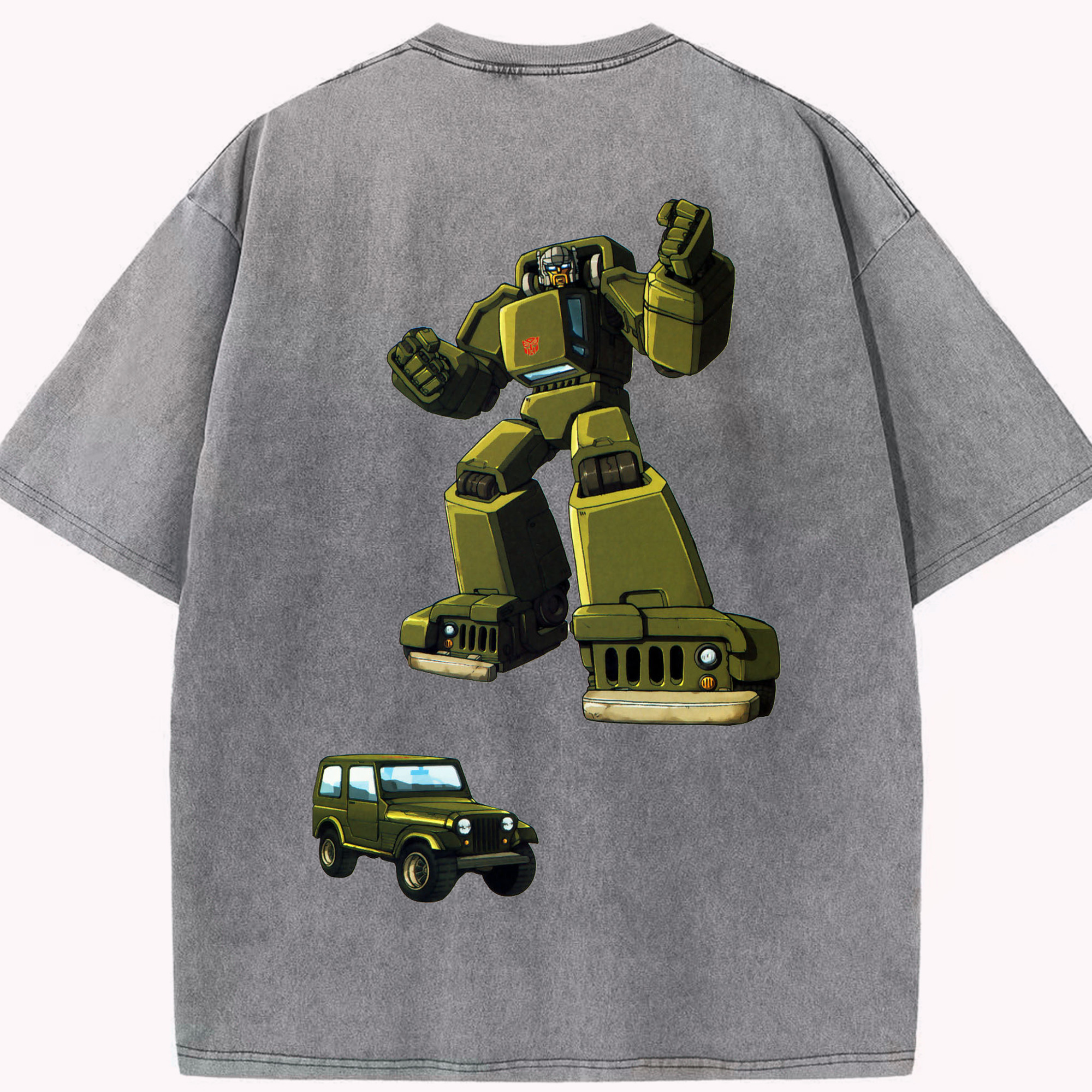 （画像用）  綿100% ヴィンテージ風 半袖Tシャツ（背面プリント）