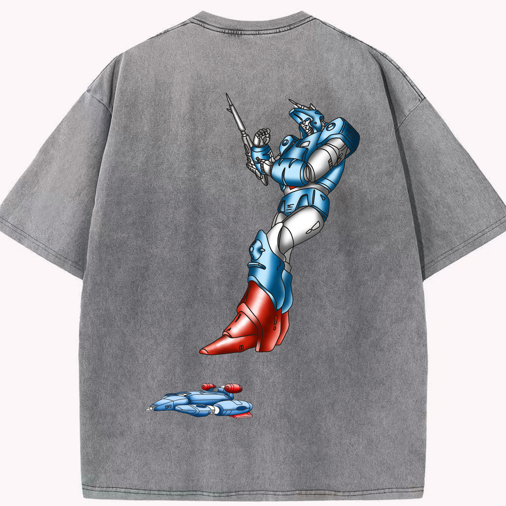 （画像用）  綿100% ヴィンテージ風 半袖Tシャツ（背面プリント）