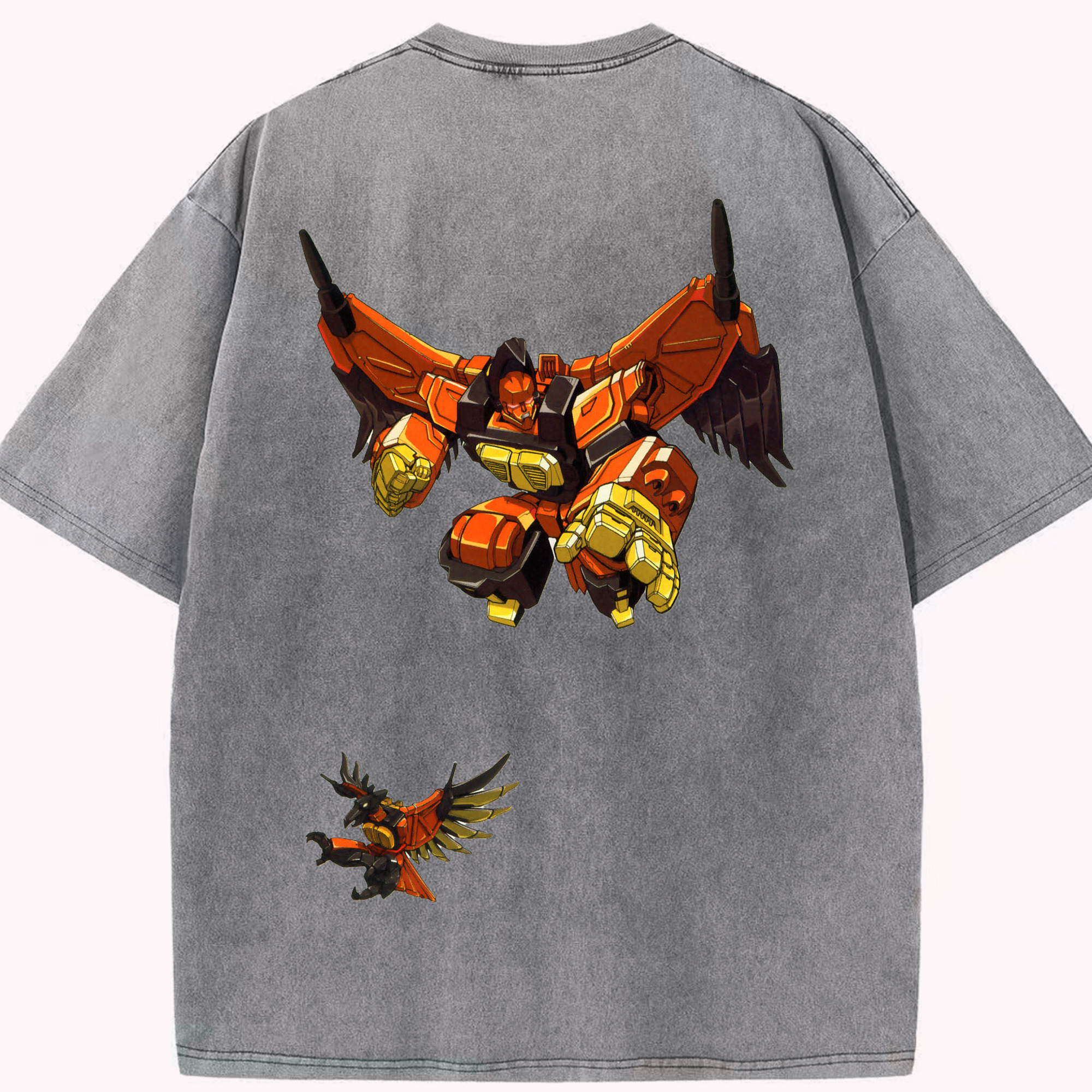 （画像用）  綿100% ヴィンテージ風 半袖Tシャツ（背面プリント）