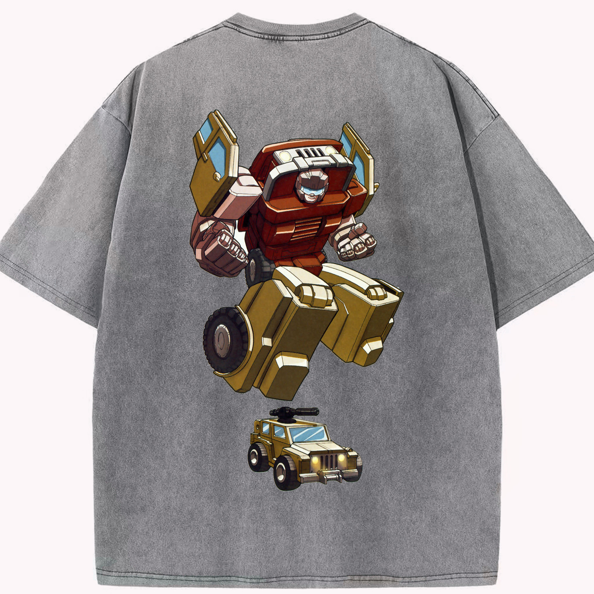 （画像用）  綿100% ヴィンテージ風 半袖Tシャツ（背面プリント）