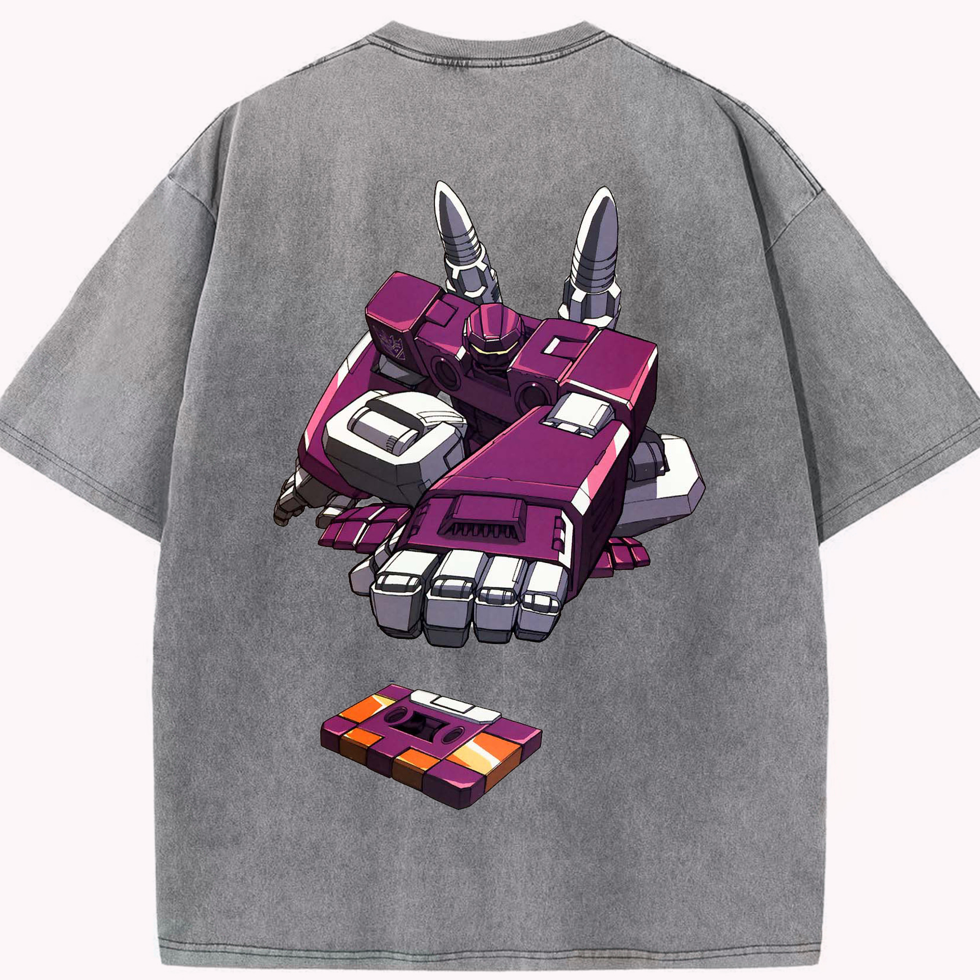 （画像用）  綿100% ヴィンテージ風 半袖Tシャツ（背面プリント）