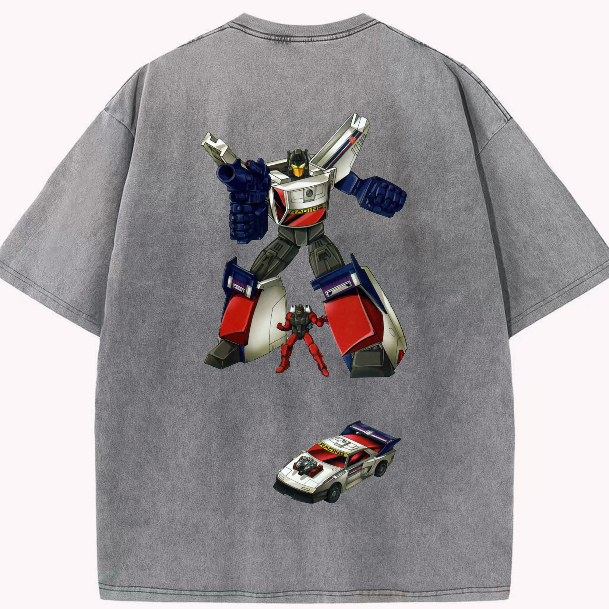 （画像用）  綿100% ヴィンテージ風 半袖Tシャツ（背面プリント）