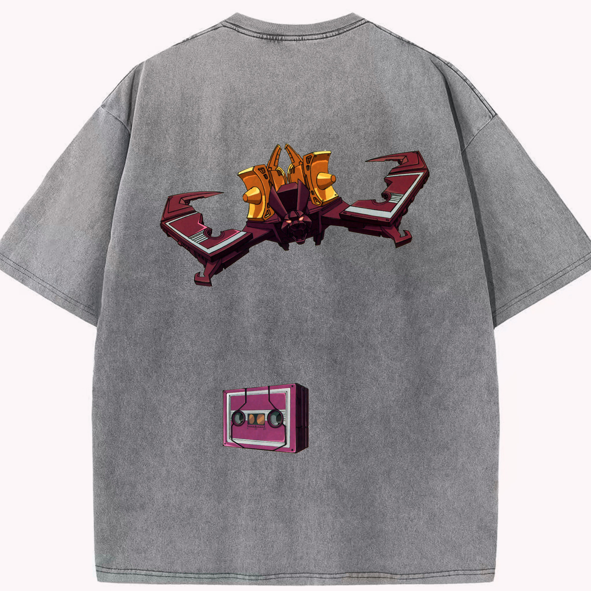 （画像用）  綿100% ヴィンテージ風 半袖Tシャツ（背面プリント）