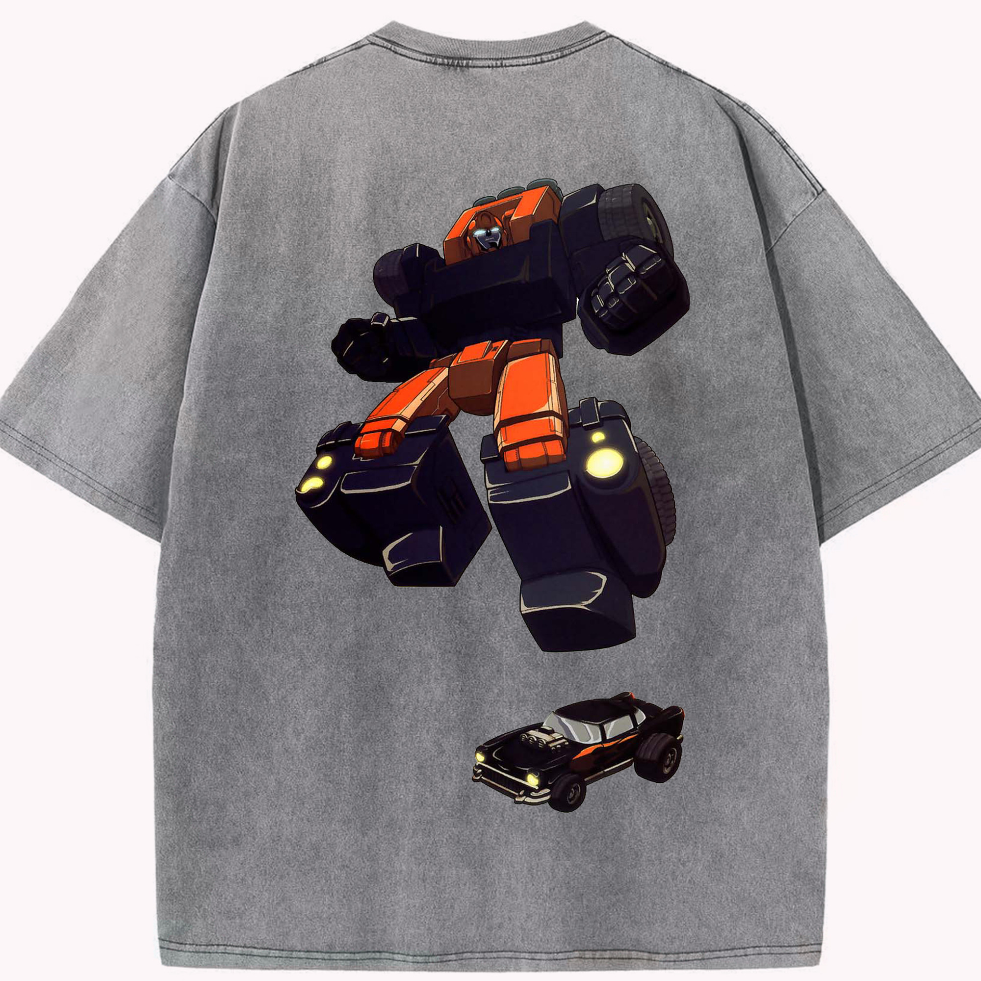 （画像用）  綿100% ヴィンテージ風 半袖Tシャツ（背面プリント）