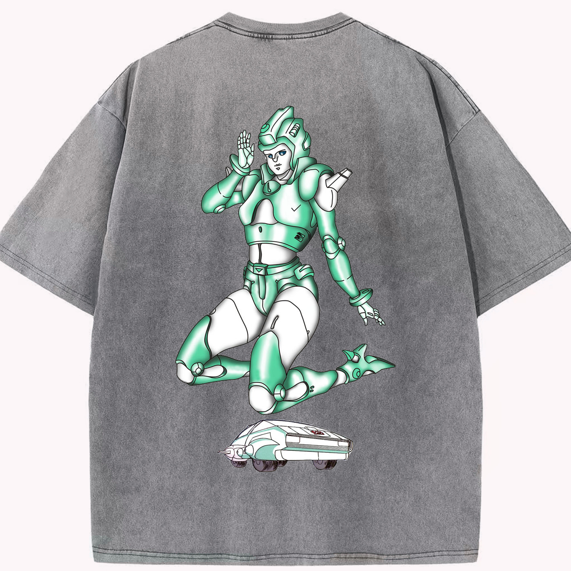 （画像用）  綿100% ヴィンテージ風 半袖Tシャツ（背面プリント）