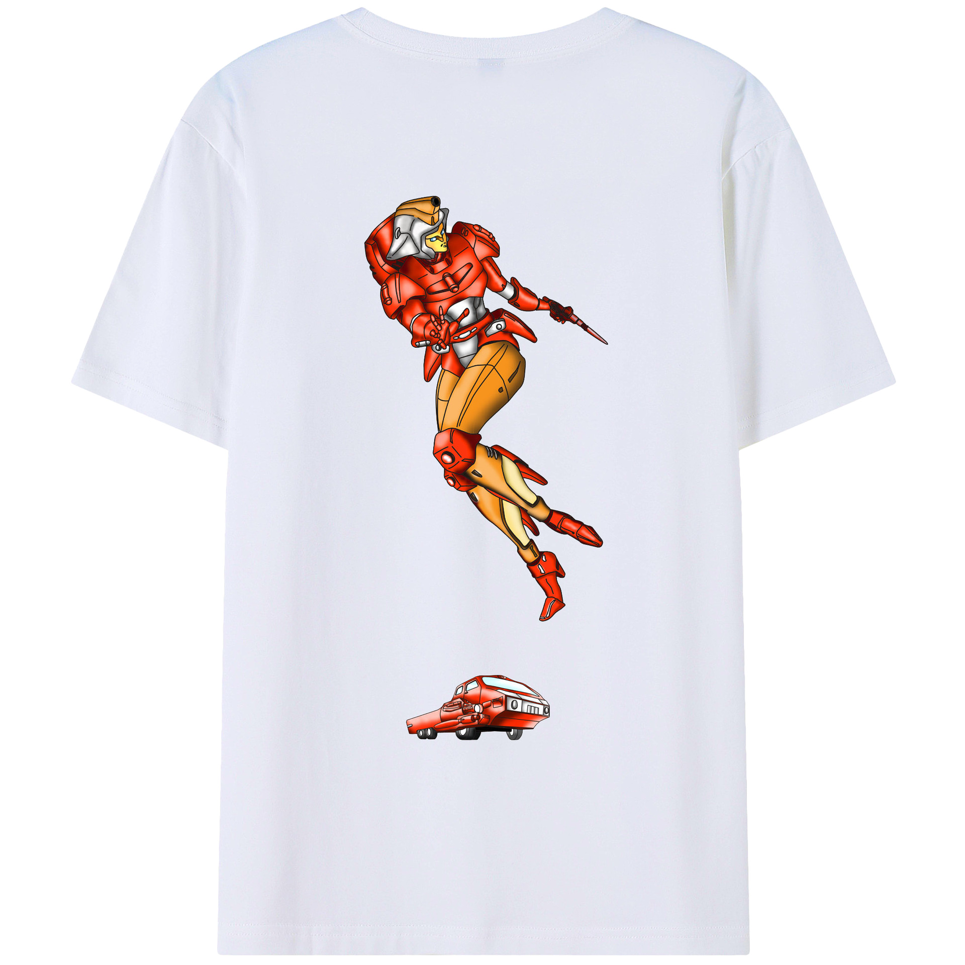 （画像用）  綿100％ メンズ半袖Tシャツ（バックプリント） 通気性