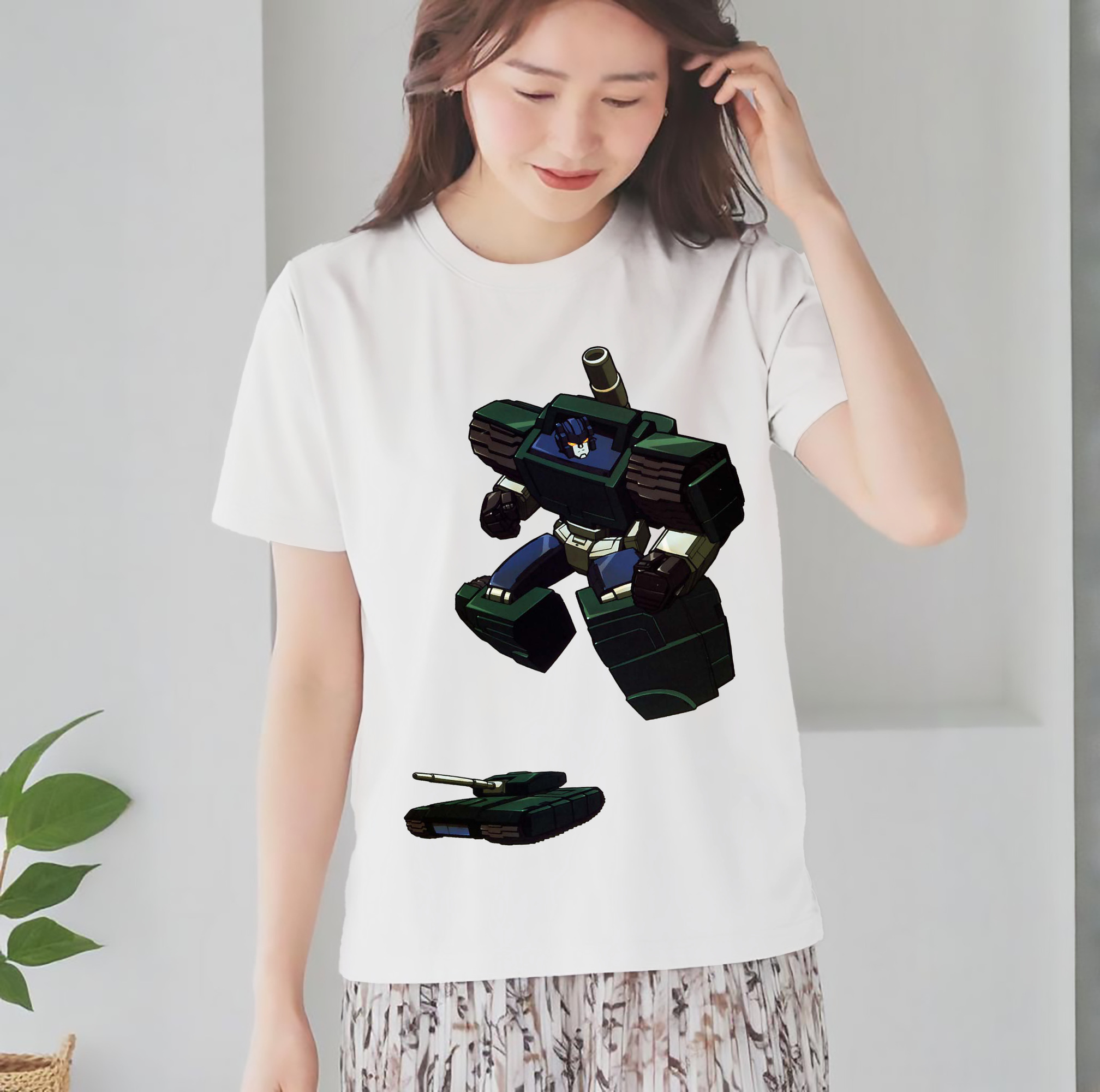  レディースカジュアルプリントTシャツ（綿100％）