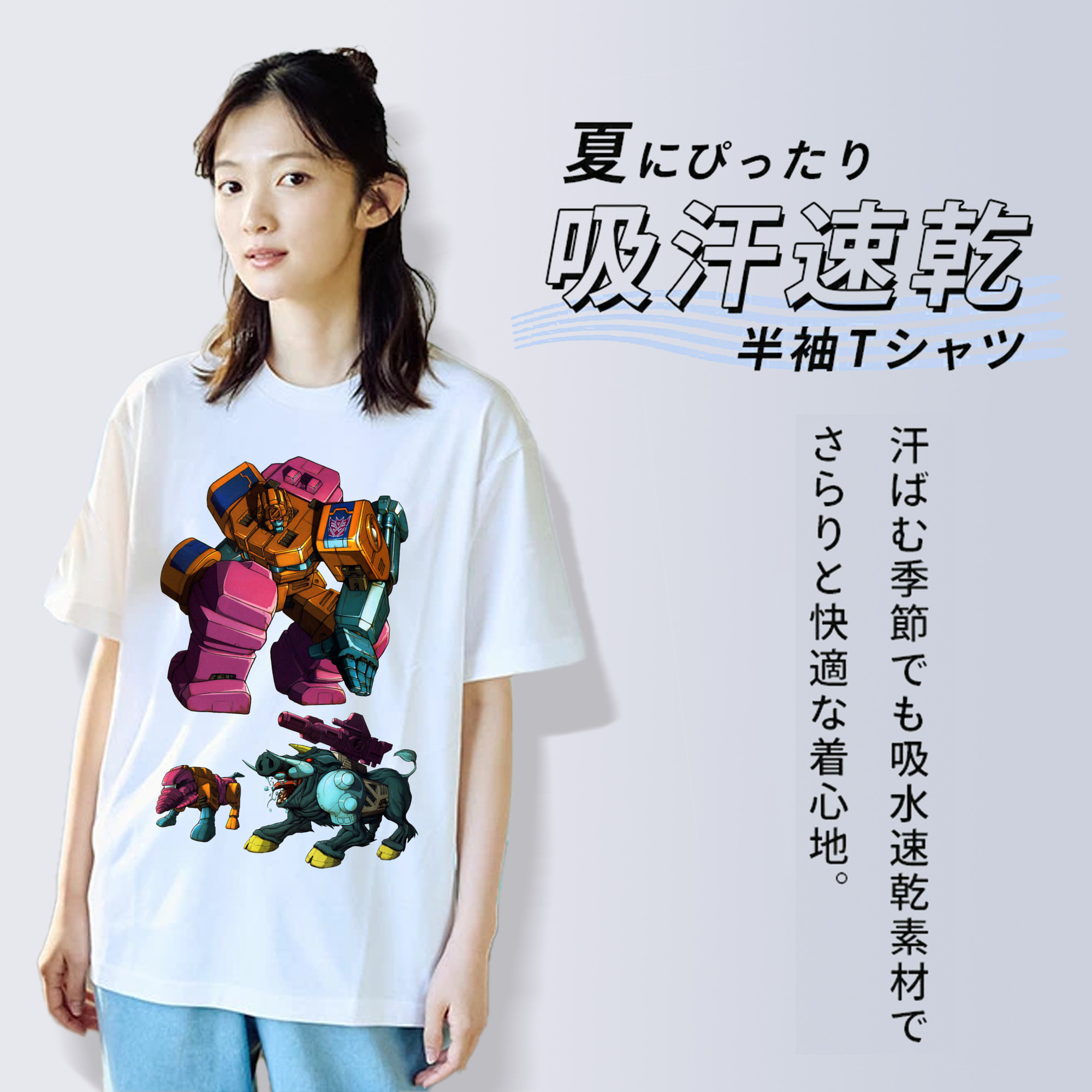  レディースカジュアルプリントTシャツ（綿100％）