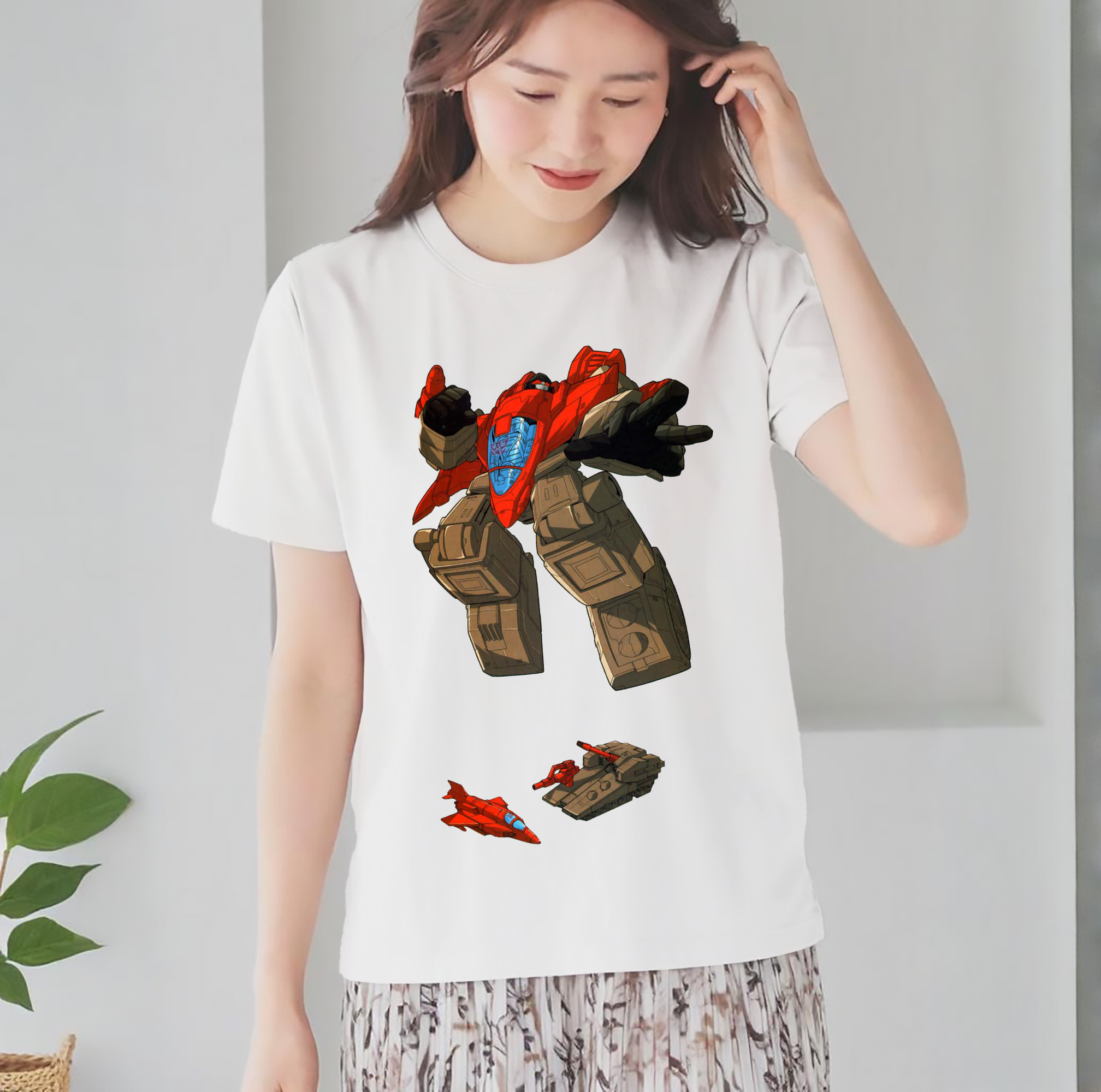  レディースカジュアルプリントTシャツ（綿100％）