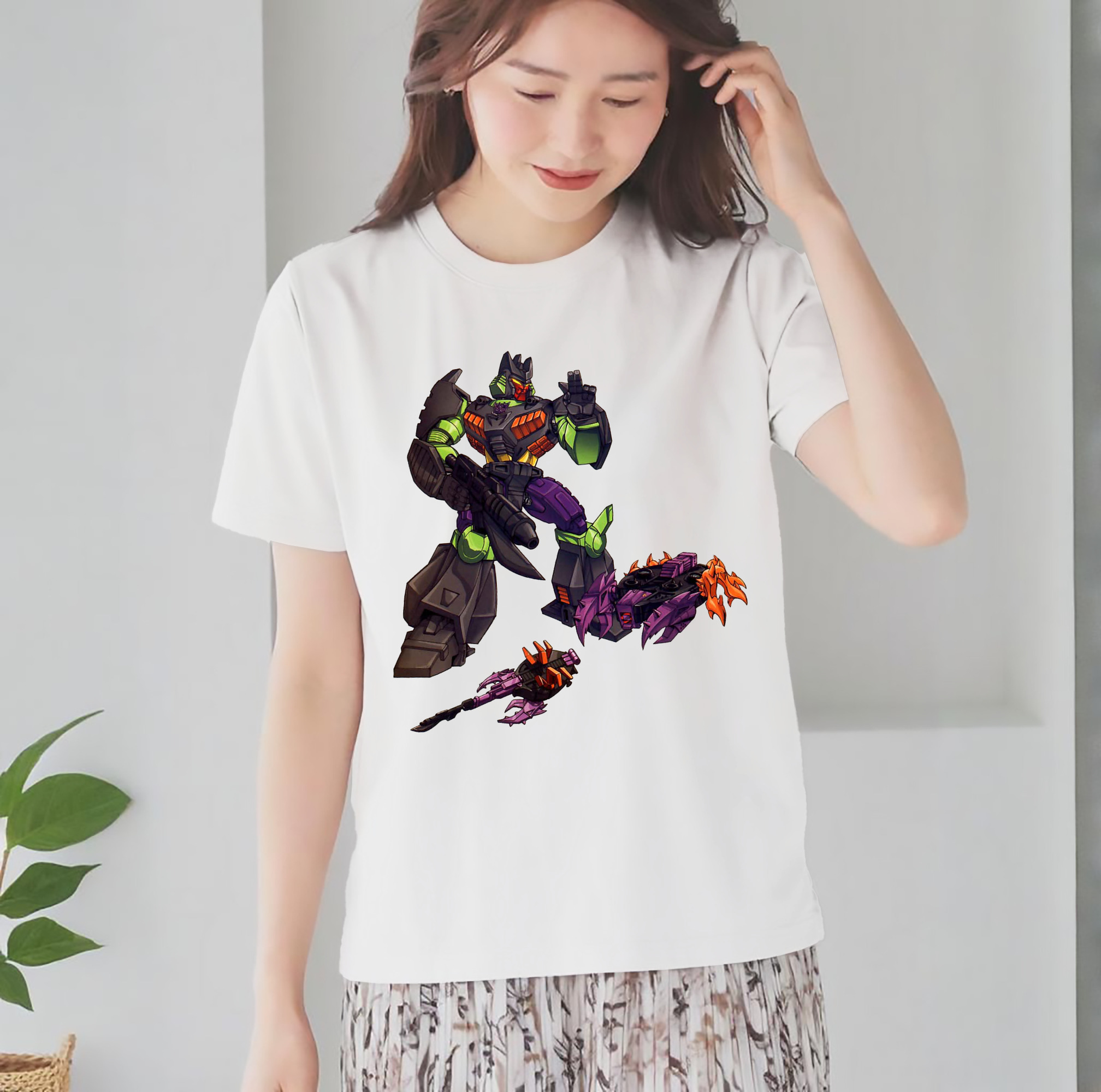  レディースカジュアルプリントTシャツ（綿100％）