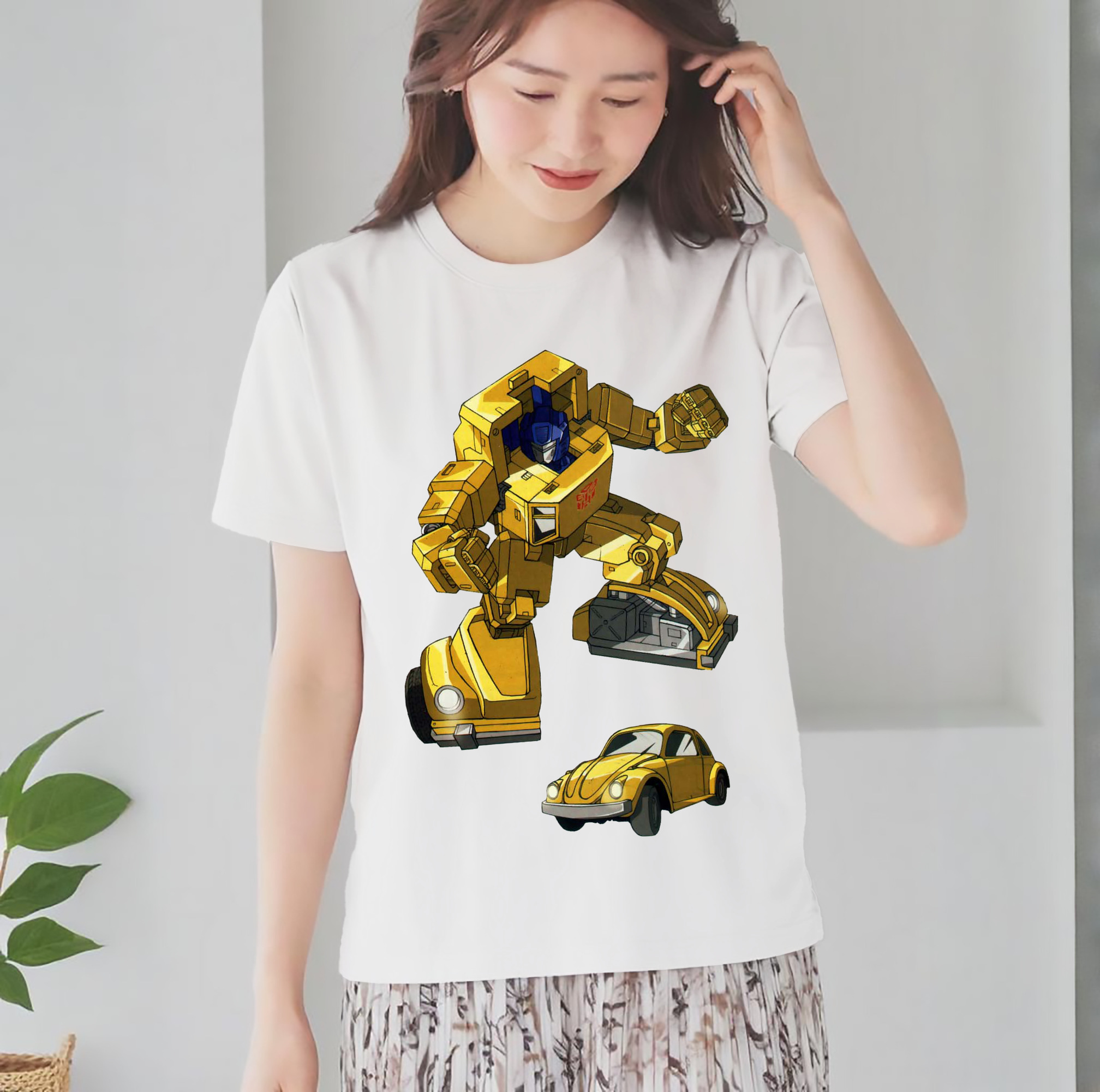  レディースカジュアルプリントTシャツ（綿100％）