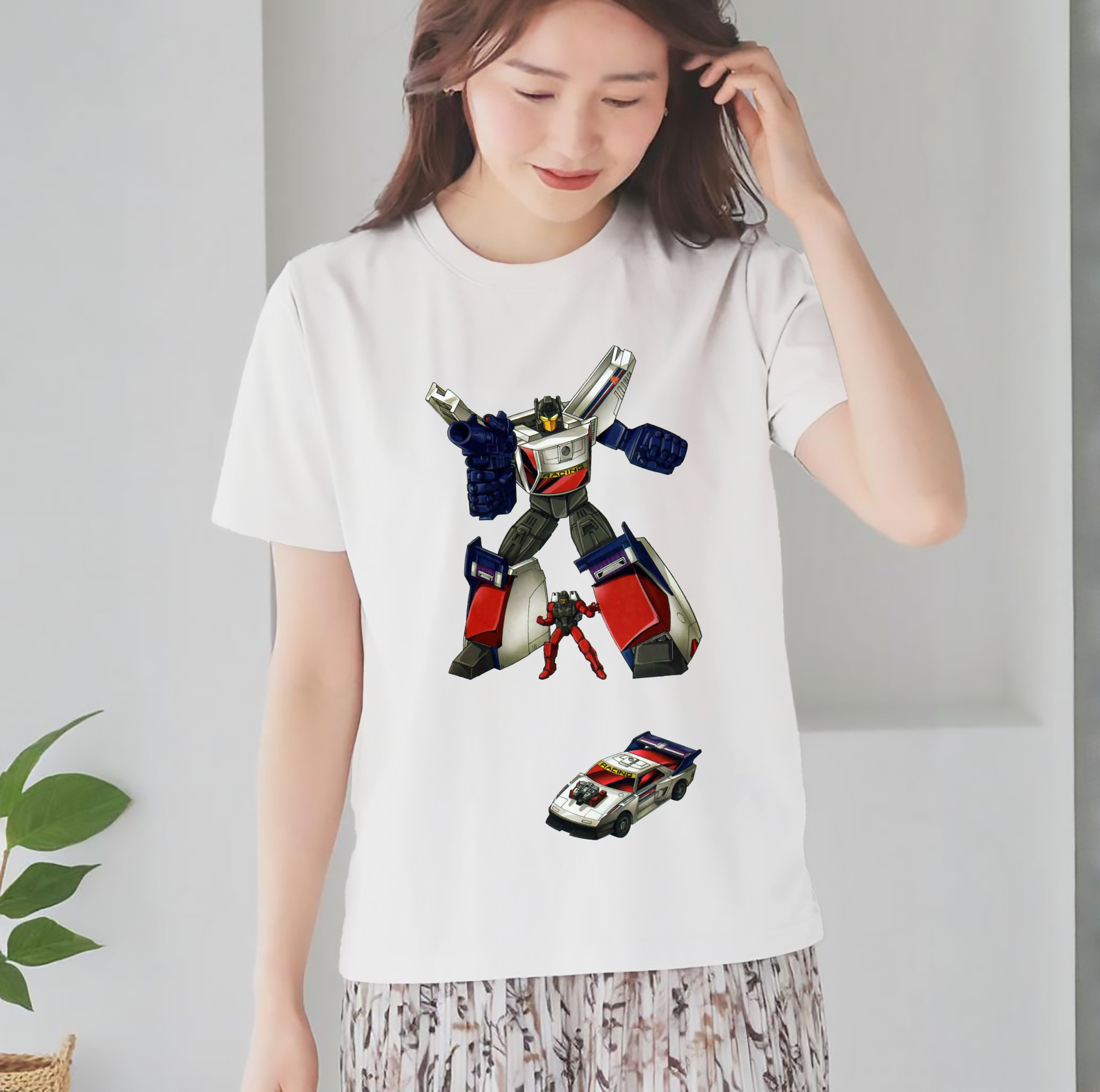  レディースカジュアルプリントTシャツ（綿100％）