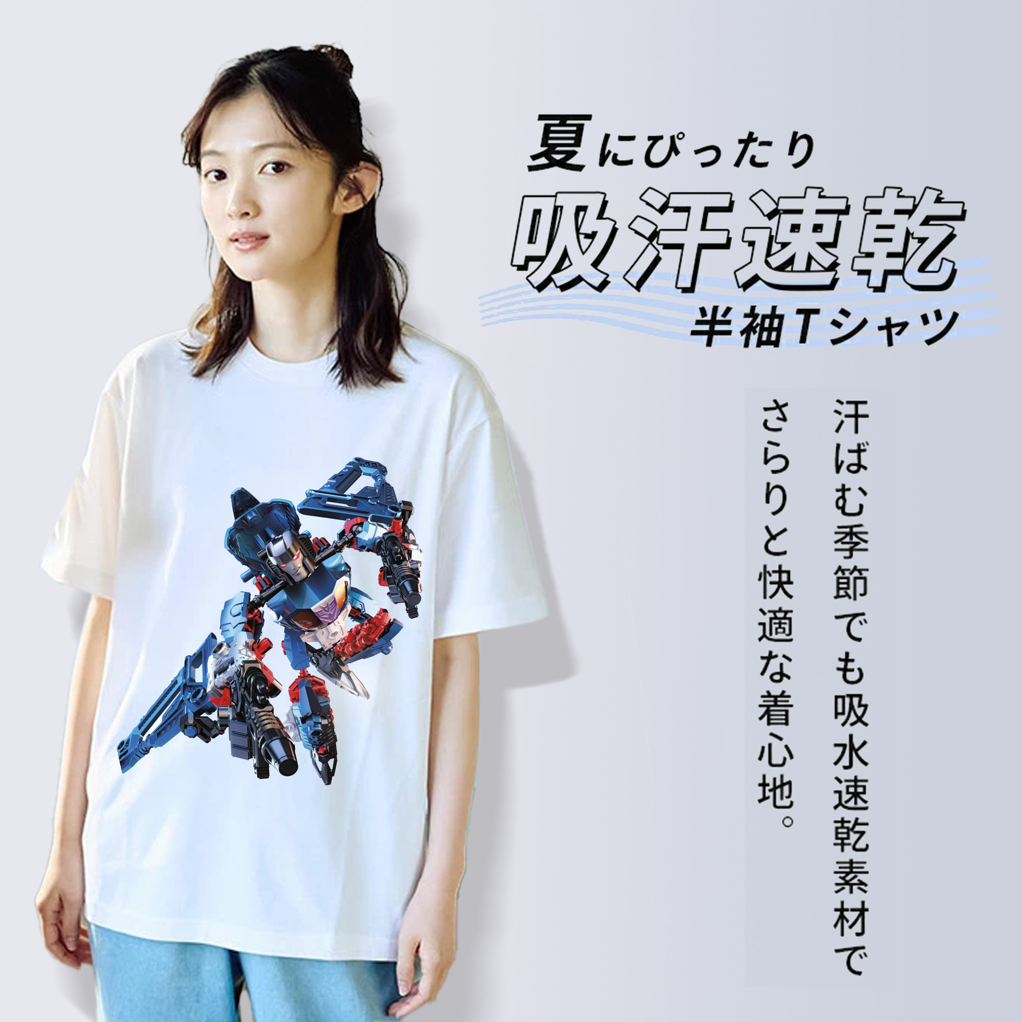  レディースカジュアルプリントTシャツ（綿100％）