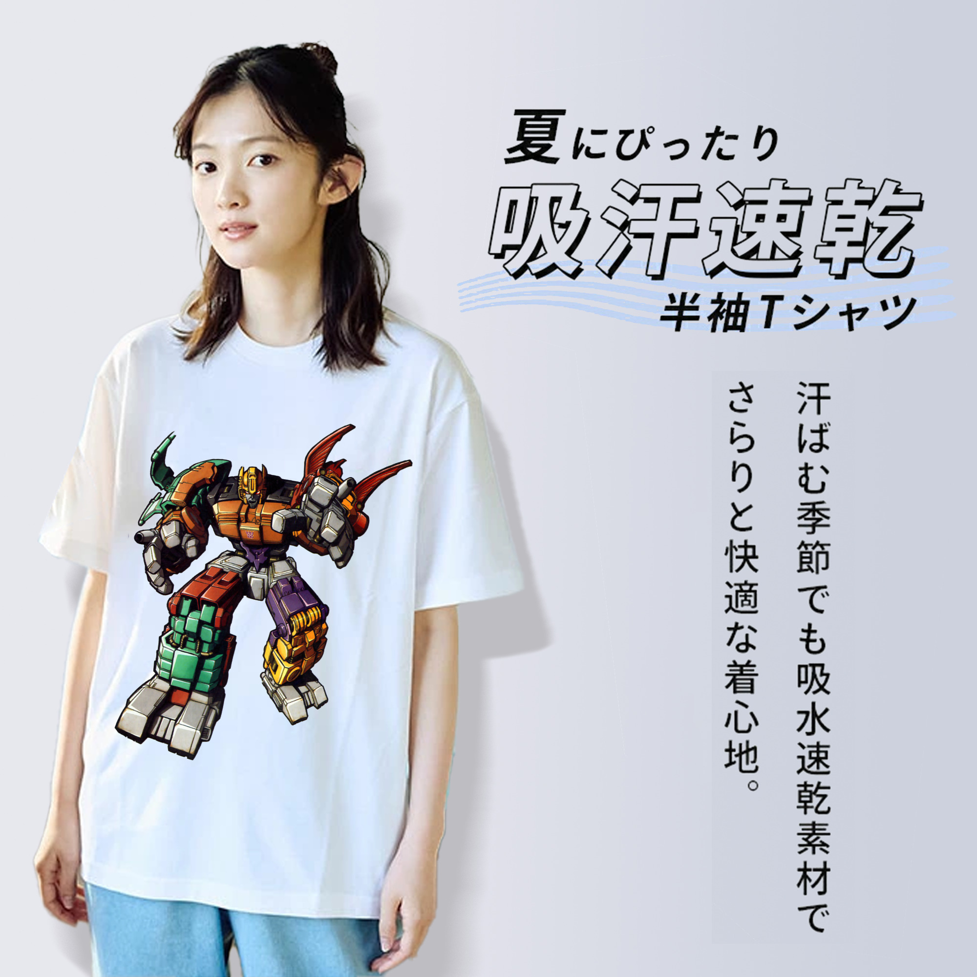  レディースカジュアルプリントTシャツ（綿100％）