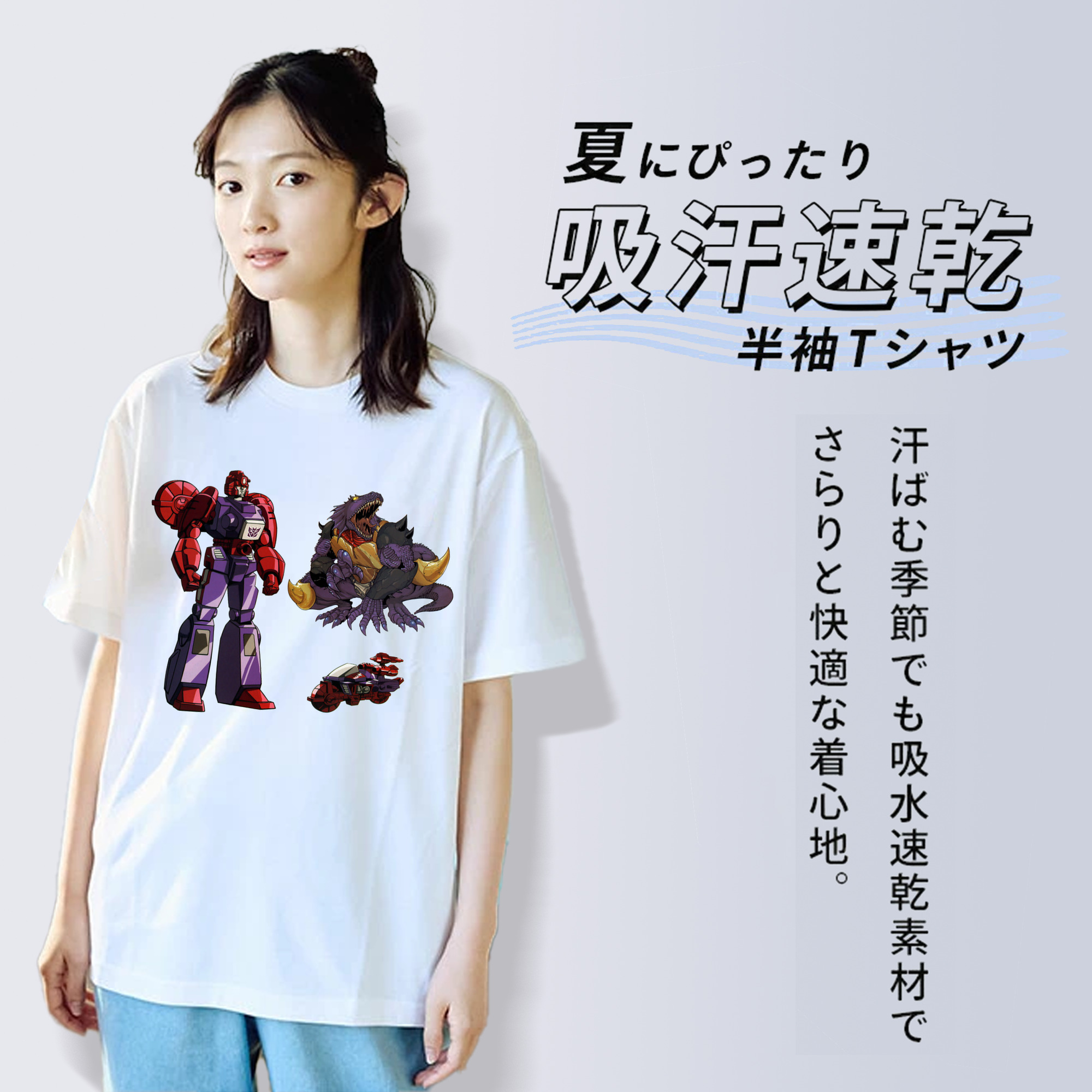  レディースカジュアルプリントTシャツ（綿100％）