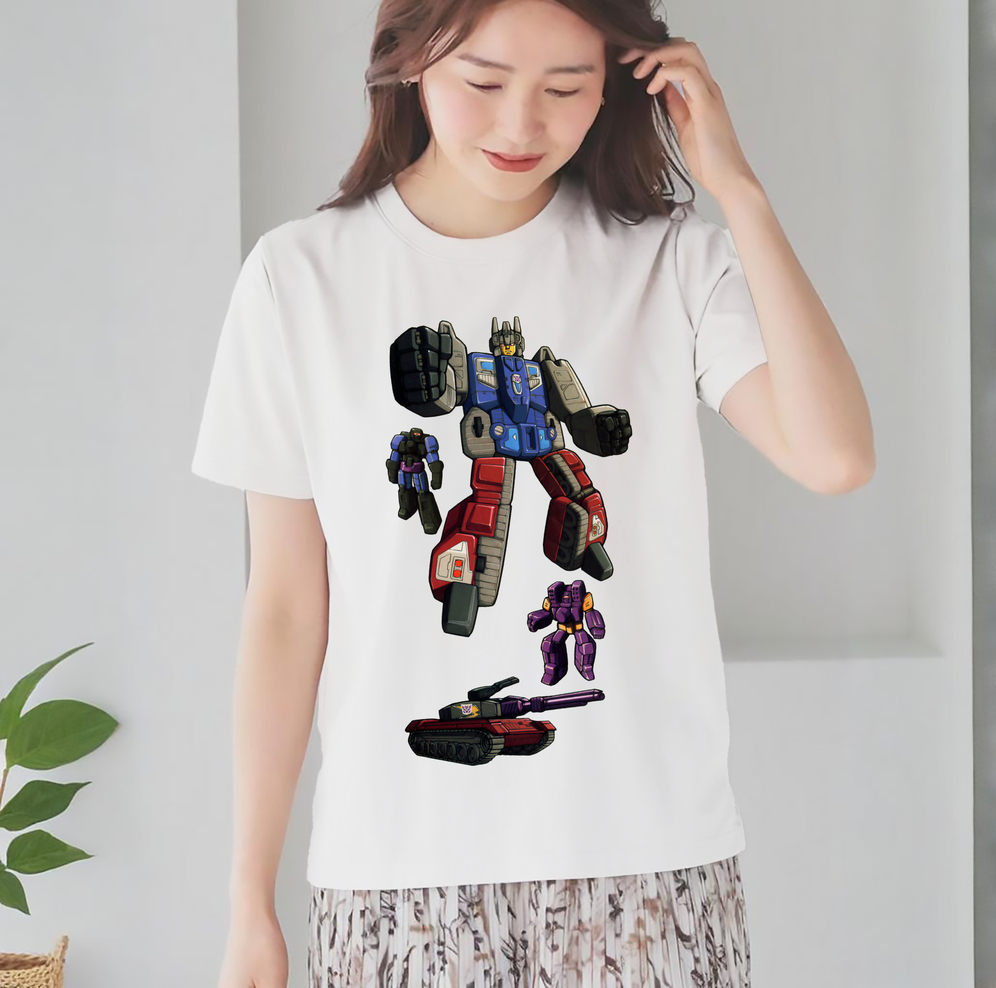  レディースカジュアルプリントTシャツ（綿100％）