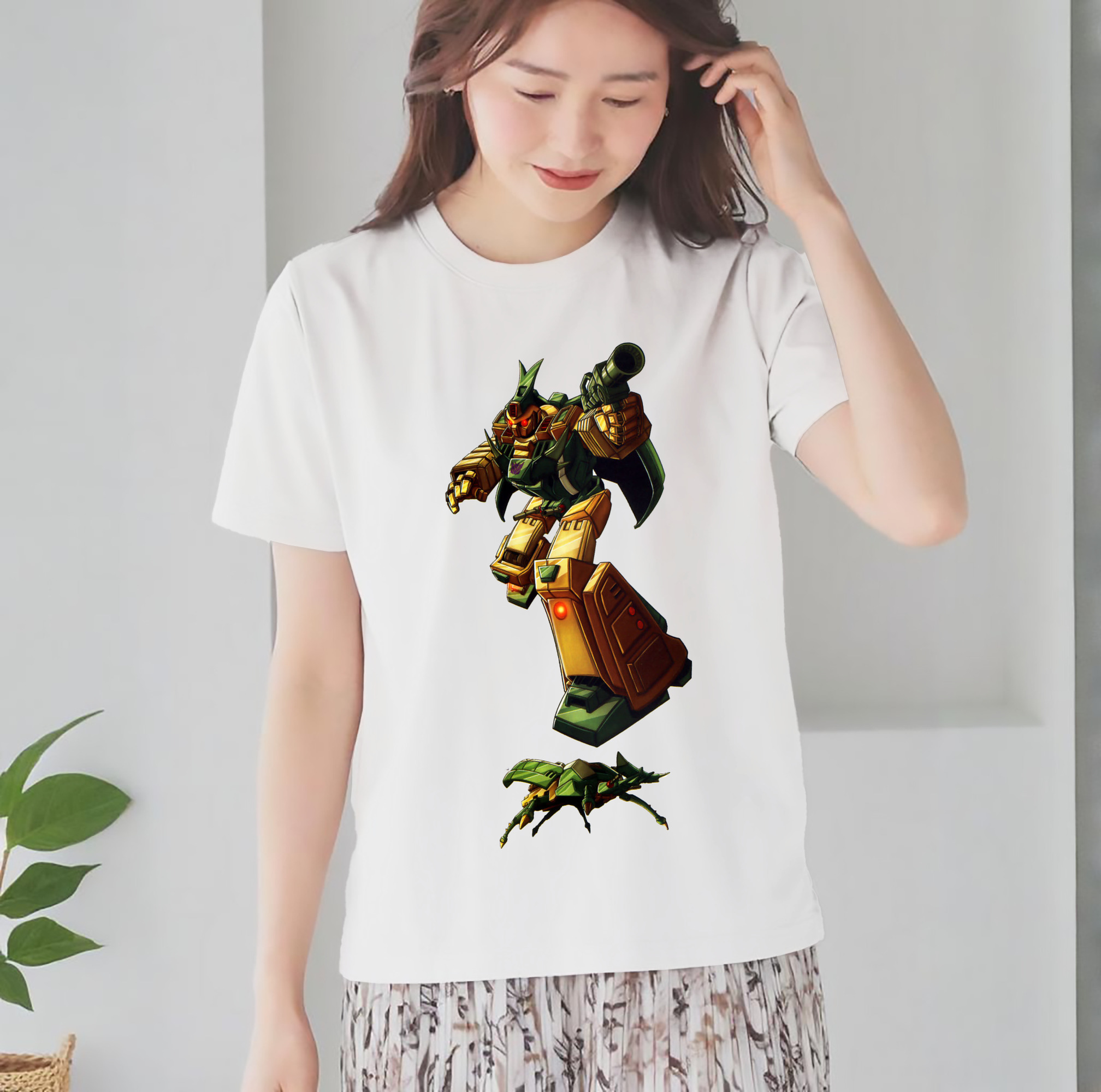 レディースカジュアルプリントTシャツ（綿100％）