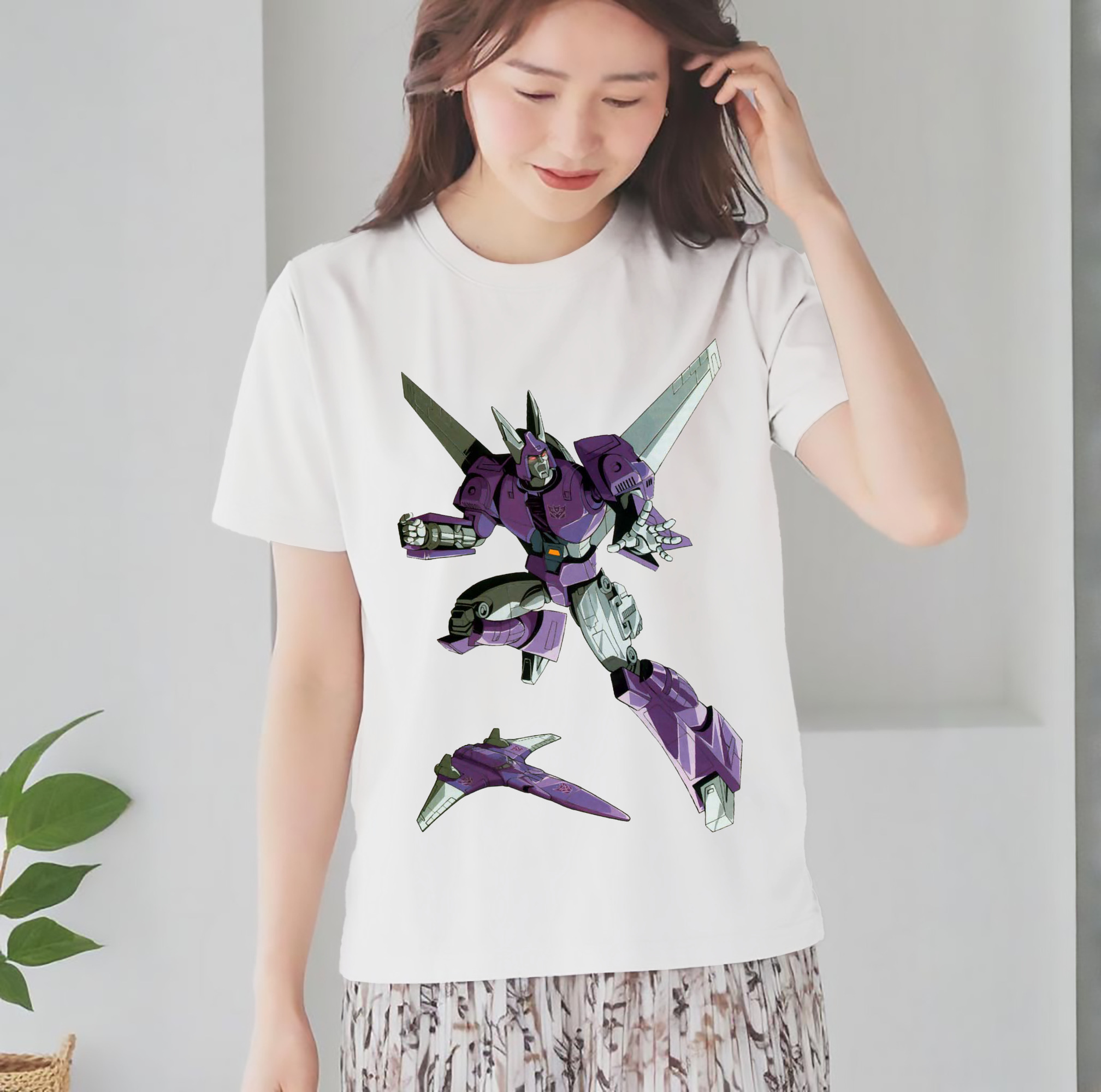  レディースカジュアルプリントTシャツ（綿100％）