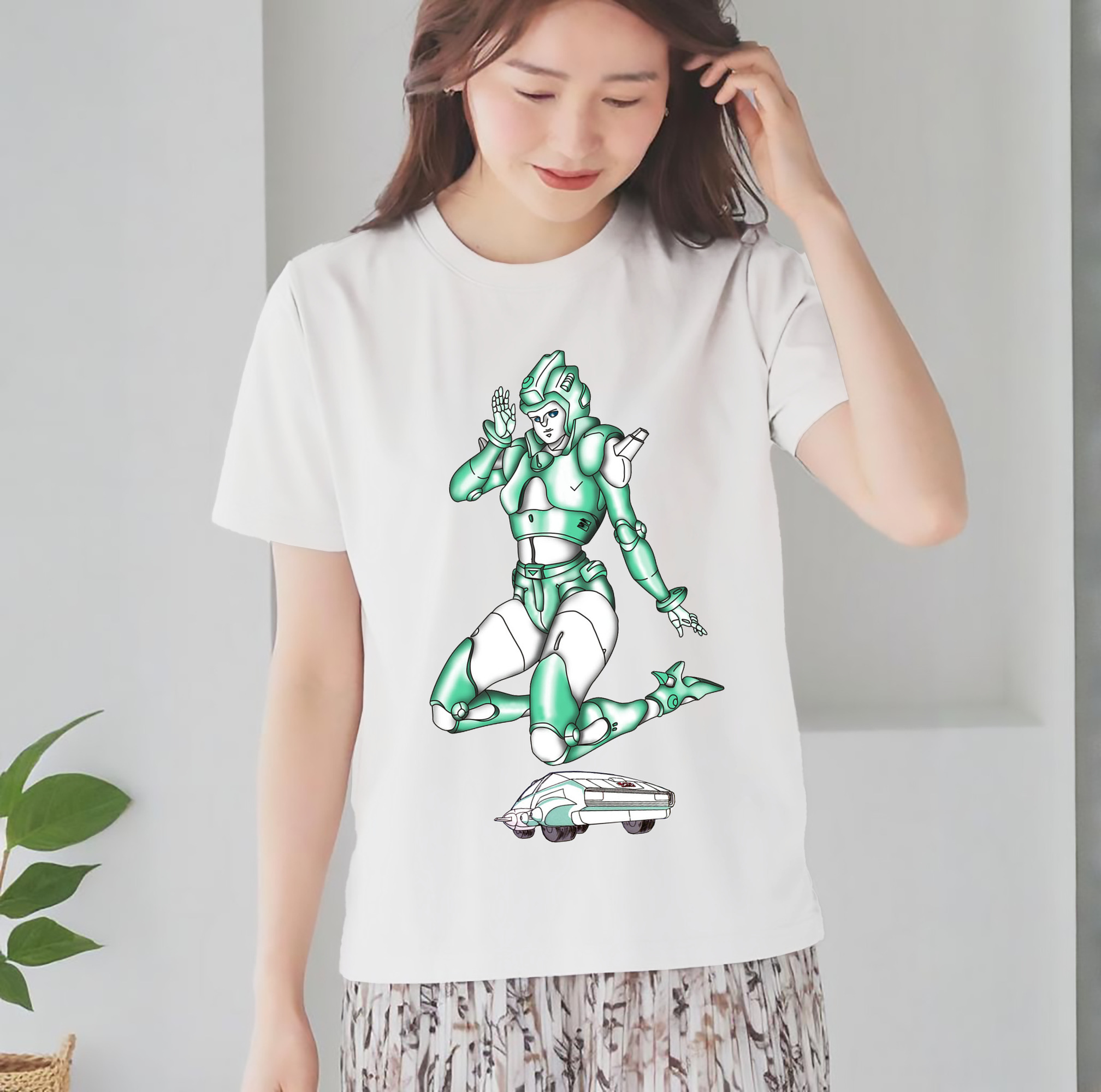  レディースカジュアルプリントTシャツ（綿100％）