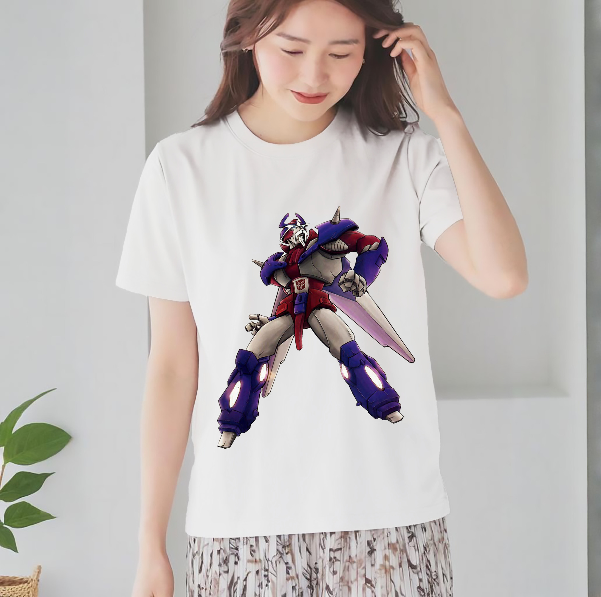  レディースカジュアルプリントTシャツ（綿100％）