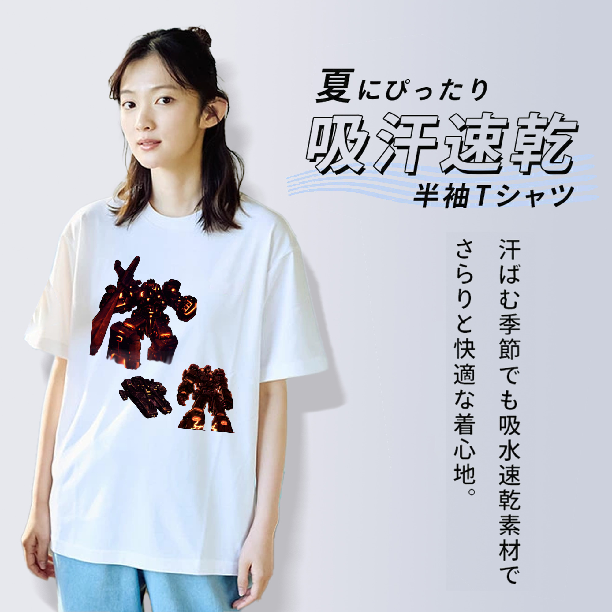  レディースカジュアルプリントTシャツ（綿100％）