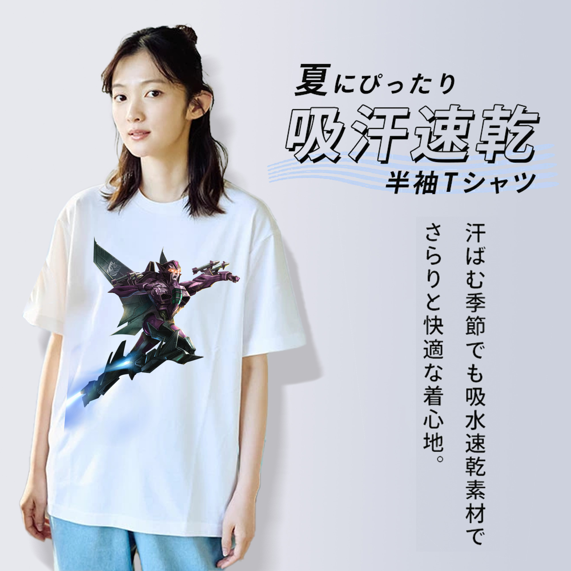  レディースカジュアルプリントTシャツ（綿100％）